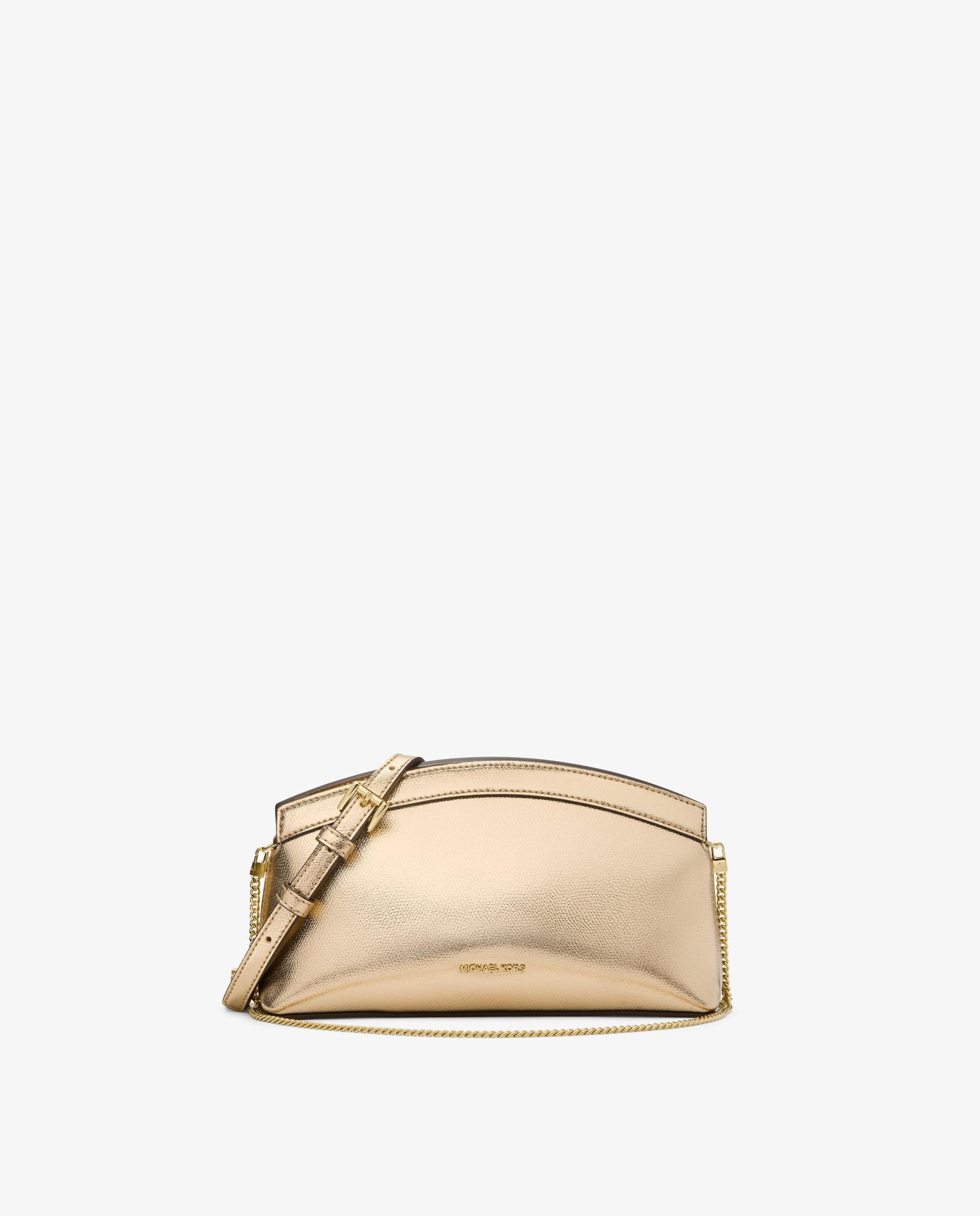 Imagen 0 de Bolso de mano transformable athena pequeño piel metalizada Dorado