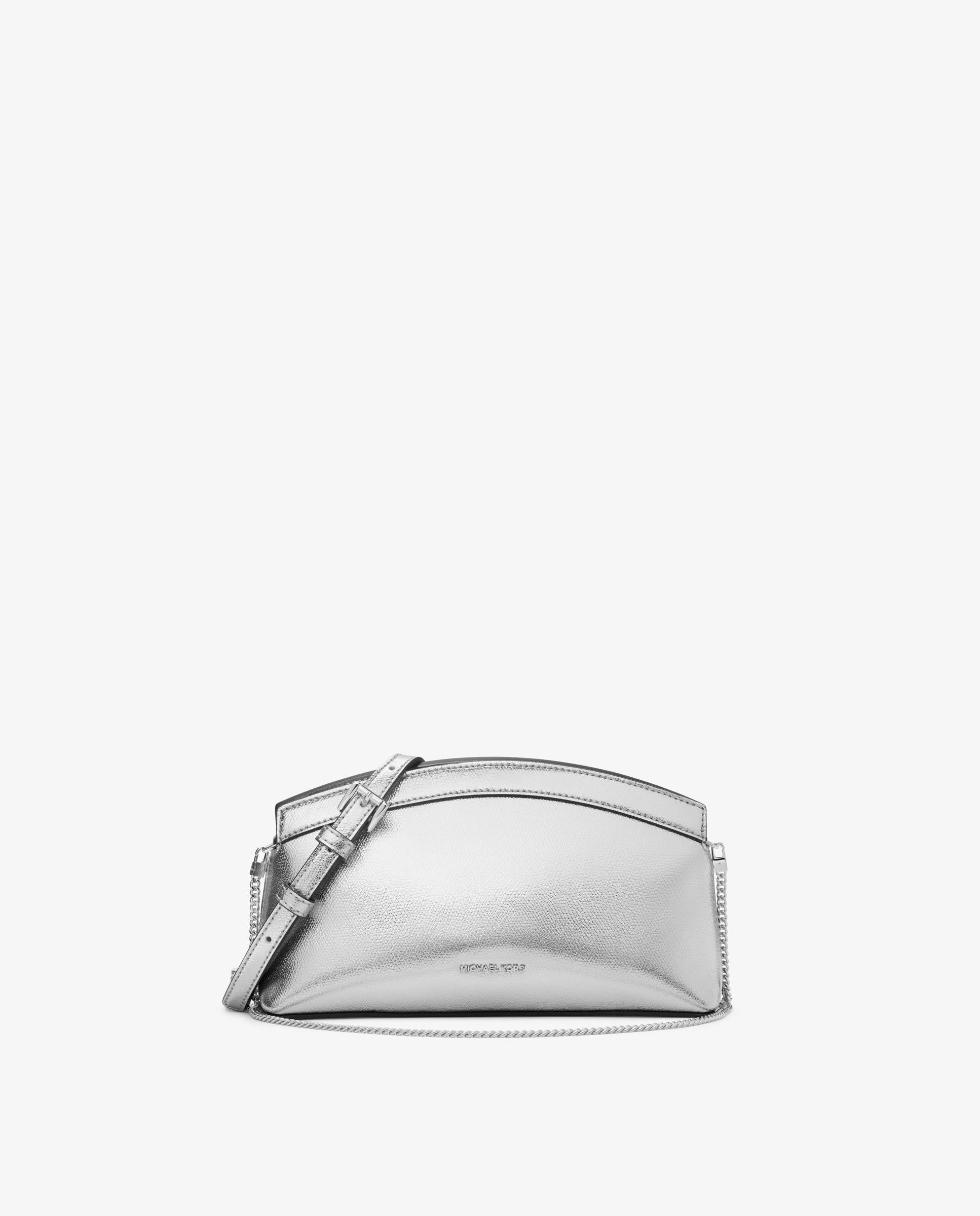 Imagen 0 de Bolso de mano transformable athena pequeño piel metalizada Plateado