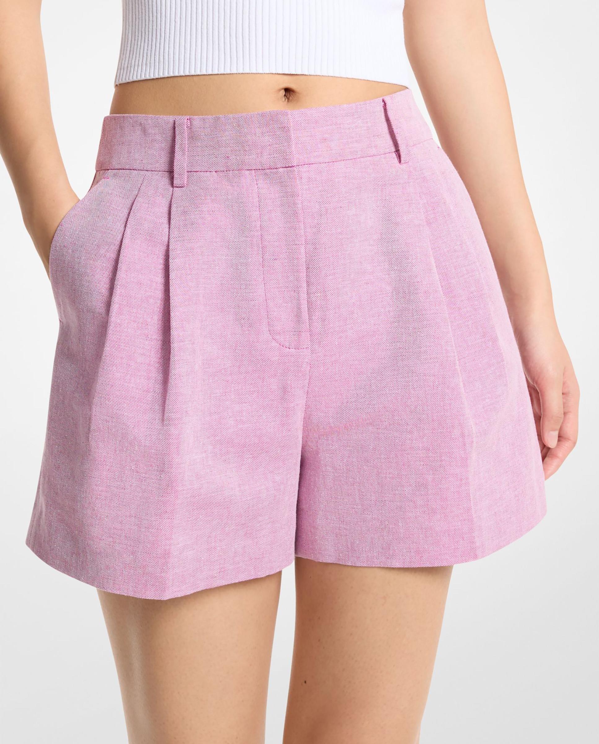 Michael Michael Kors - Bermudas de mujer de lino y algodón con pinzas.