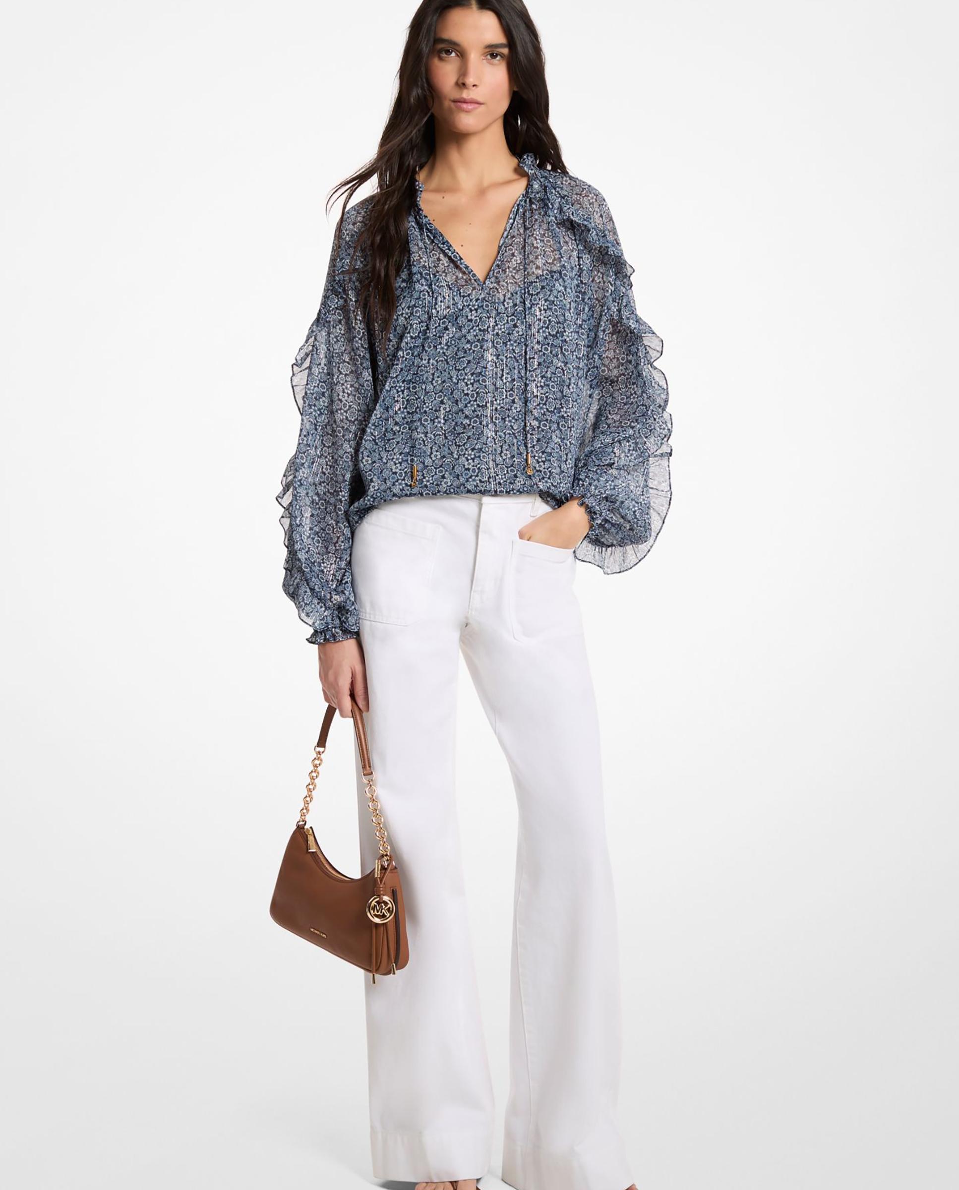 Michael Michael Kors - Blusa de georgette con volantes.