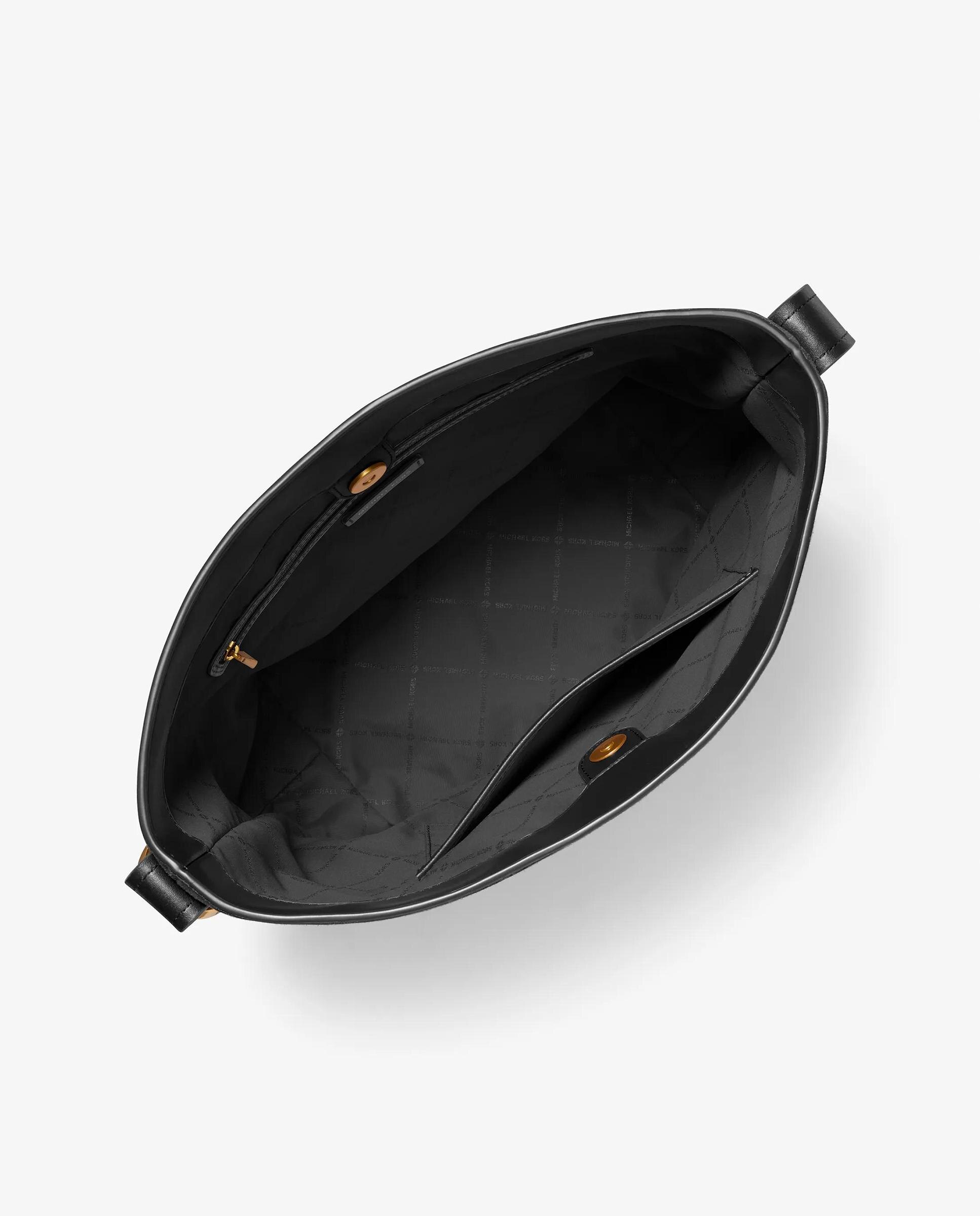 Bolso de hombro tote nolita grande de ante tipo bombonera - Michael Michael Kors - Negro Negro-2