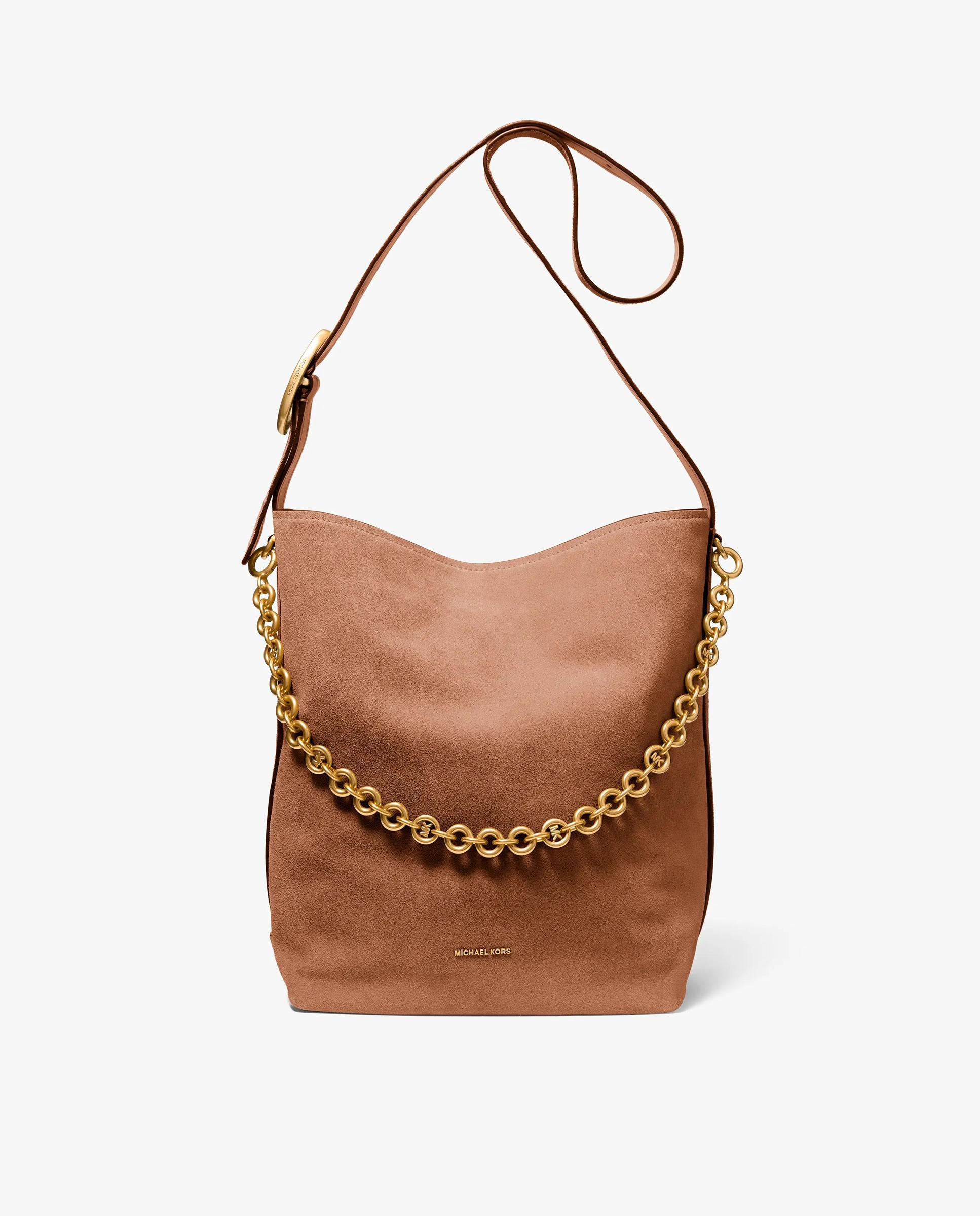 Bolso de hombro tote nolita grande de ante tipo bombonera - Michael Michael Kors - Marrón claro Marrón claro-1