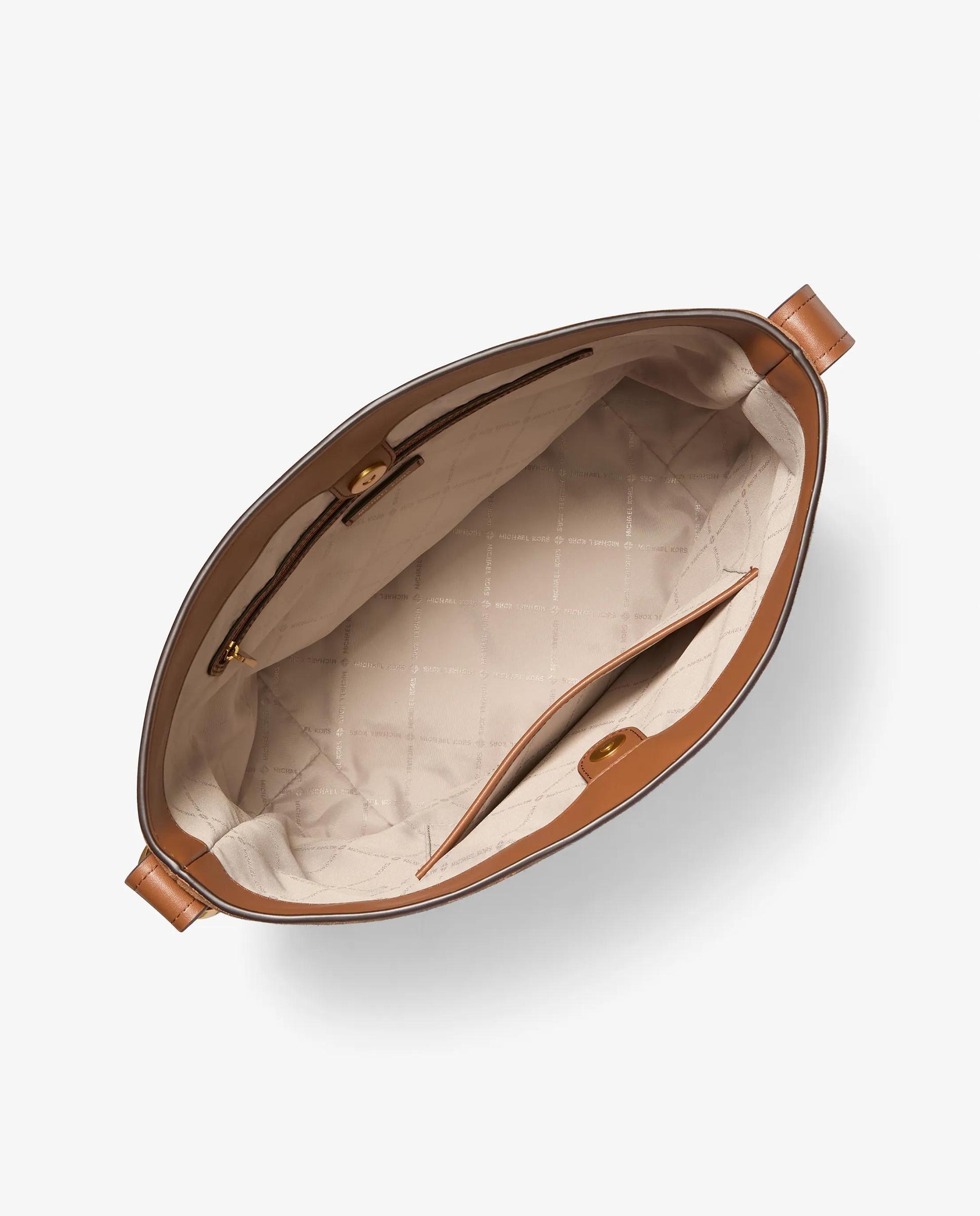 Bolso de hombro tote nolita grande de ante tipo bombonera - Michael Michael Kors - Marrón claro Marrón claro-2