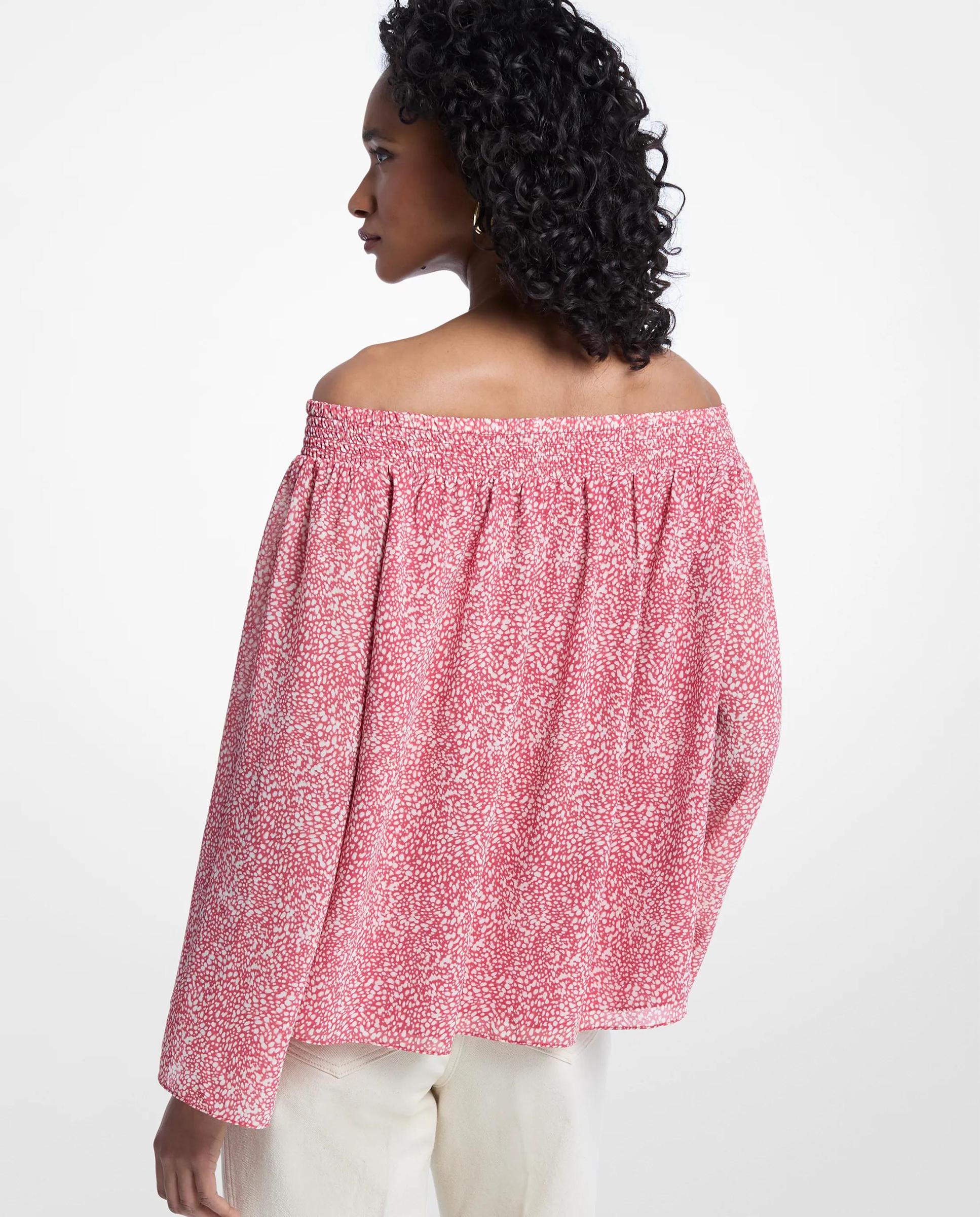 Top de mujer de georgette con hombros descubiertos - Michael Michael Kors - Rosa Rosa-2