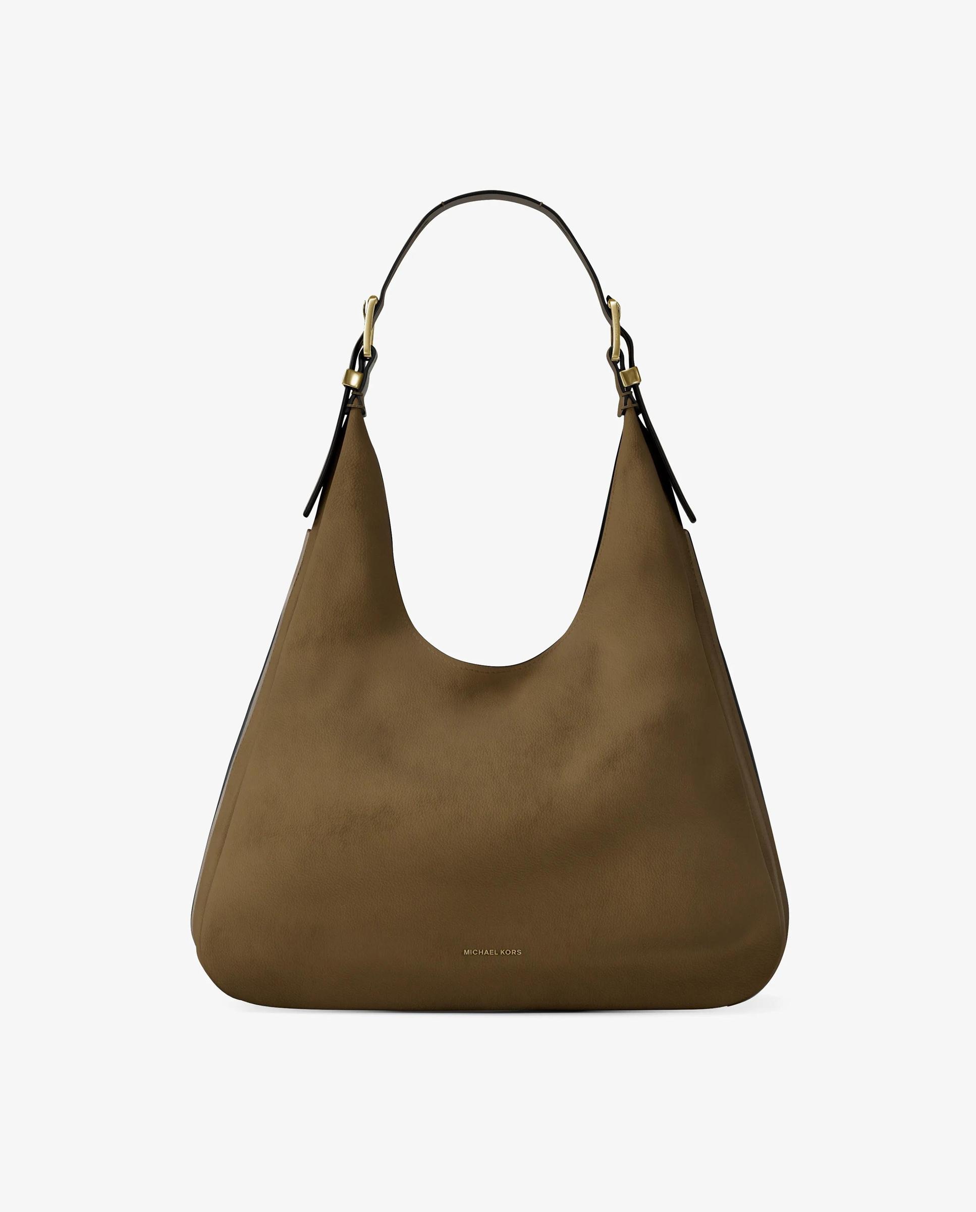 Imagen 0 de Bolso de hombro Nolita grande de nobuck Kaki