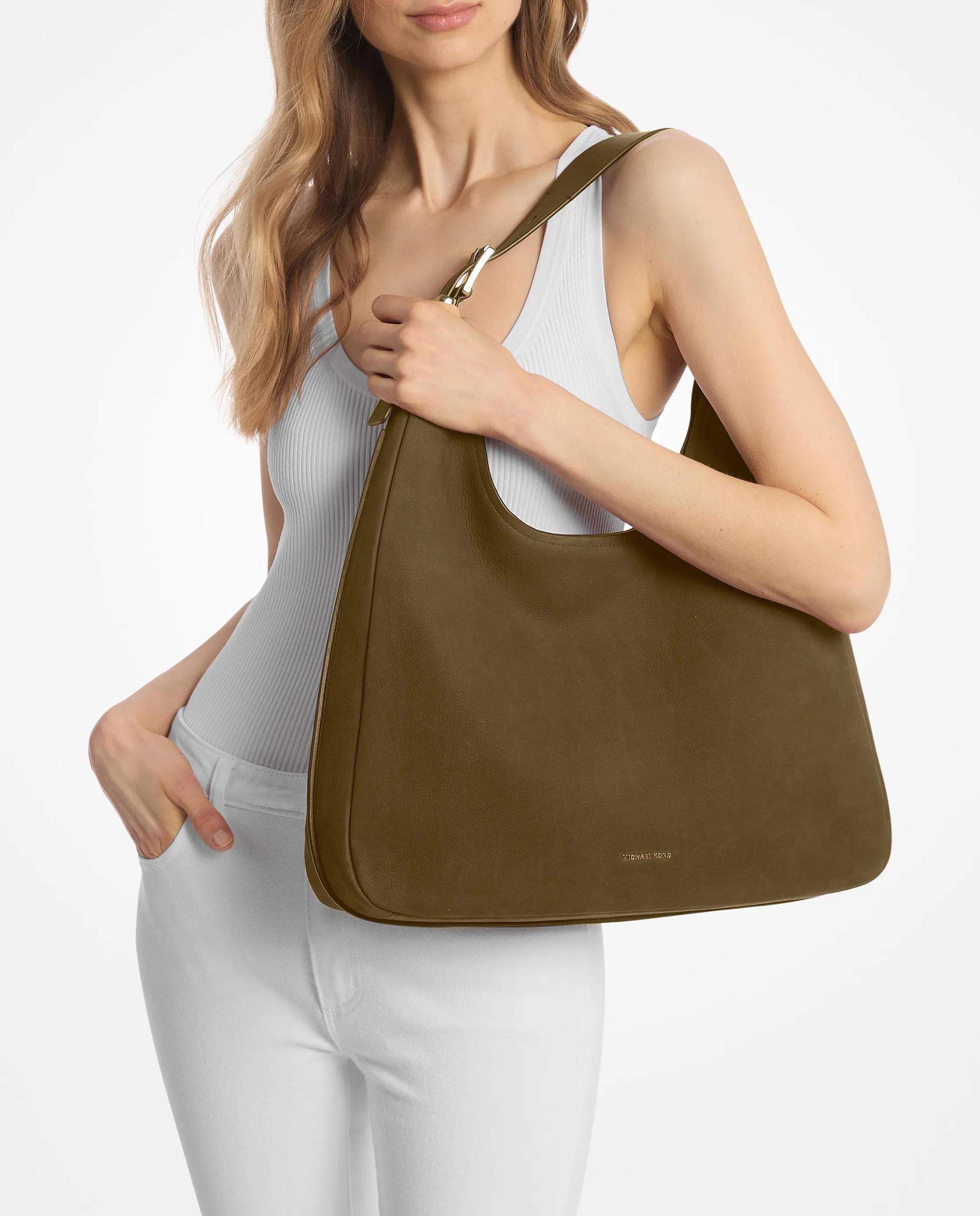 Bolso de hombro hobo nolita grande de nobuck - Michael Michael Kors - Kaki Kaki-2