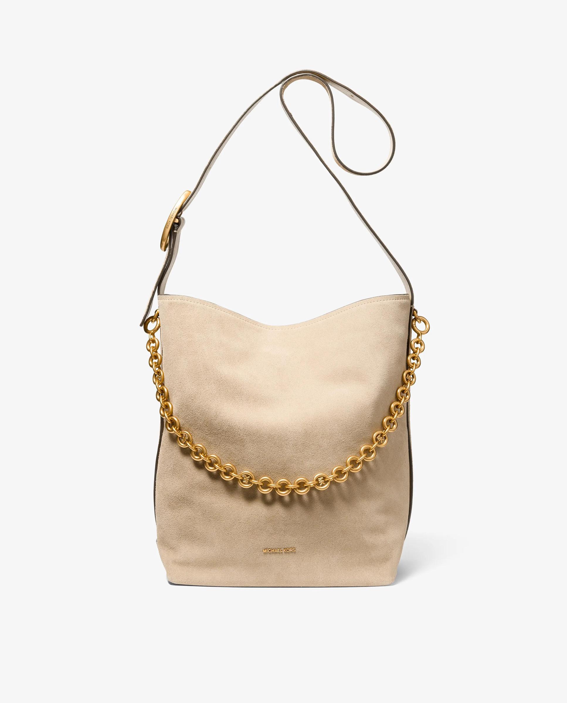 Bolso de hombro tote nolita grande de ante tipo bombonera - Michael Michael Kors - Crudo Crudo-1