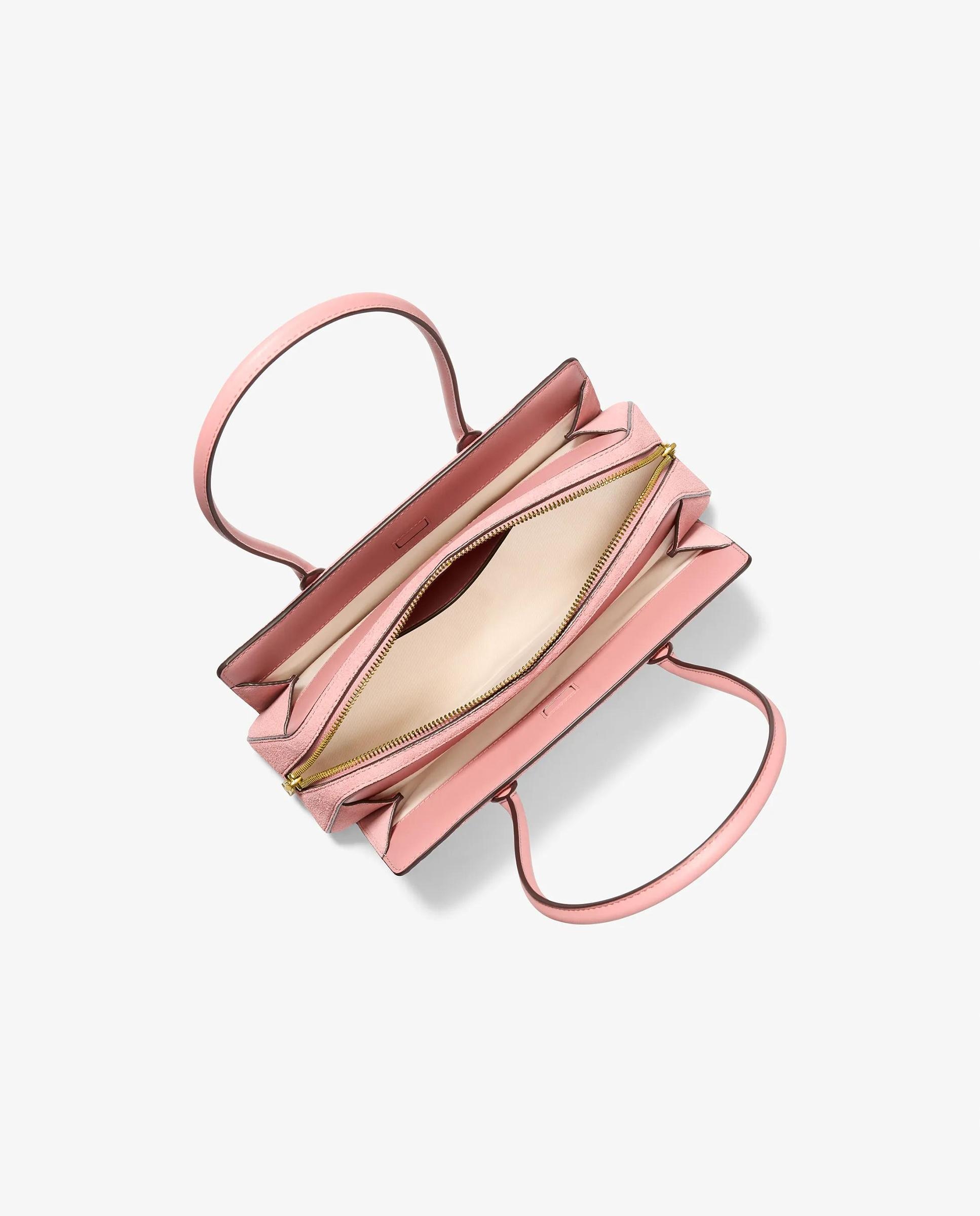 Bolso de hombro laila pequeño de ante - Michael Michael Kors - Rosa pastel Rosa pastel-2