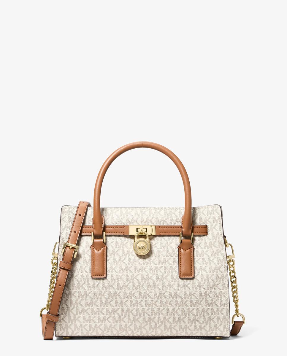 Bandolera de mujer hamilton moderne pequeña con logotipo - Michael Michael Kors - Marfil Marfil-1
