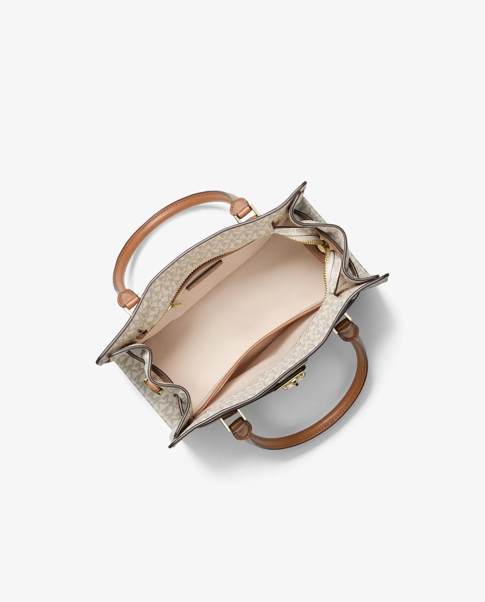 Bandolera de mujer hamilton moderne pequeña con logotipo - Michael Michael Kors - Marfil Marfil-4