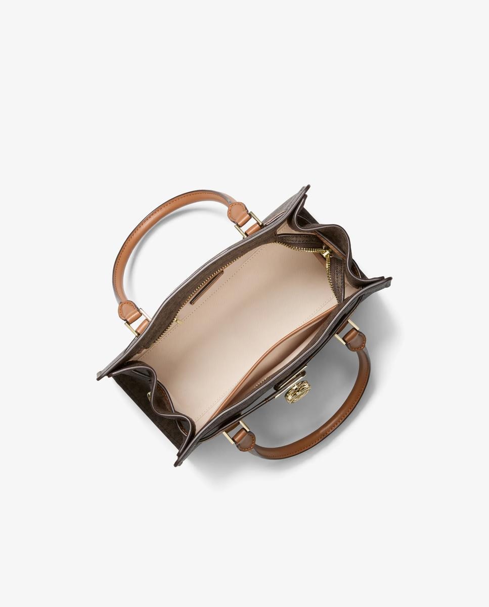 Bandolera de mujer hamilton moderne pequeña con logotipo - Michael Michael Kors - Marrón oscuro Marrón oscuro-4