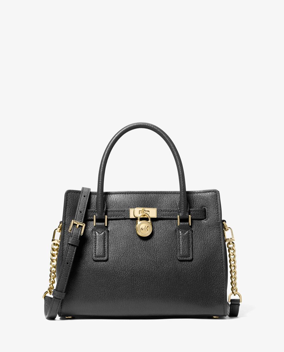Bandolera de mujer hamilton moderne pequeña de piel - Michael Michael Kors - Negro Negro-1