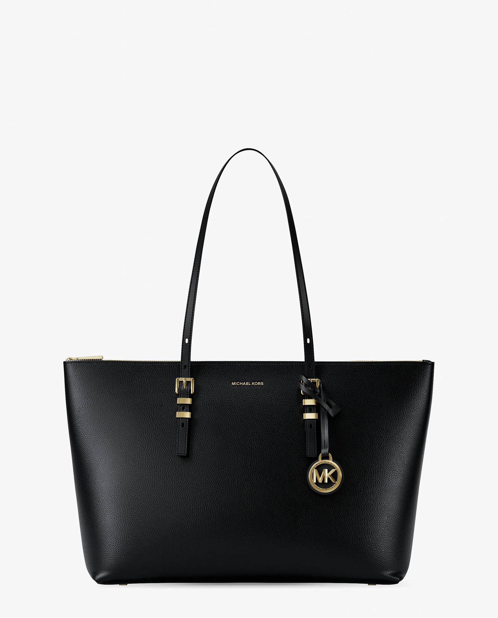 Bolso shopper tote quinn grande de piel granulada - Michael Michael Kors - Negro Negro-1