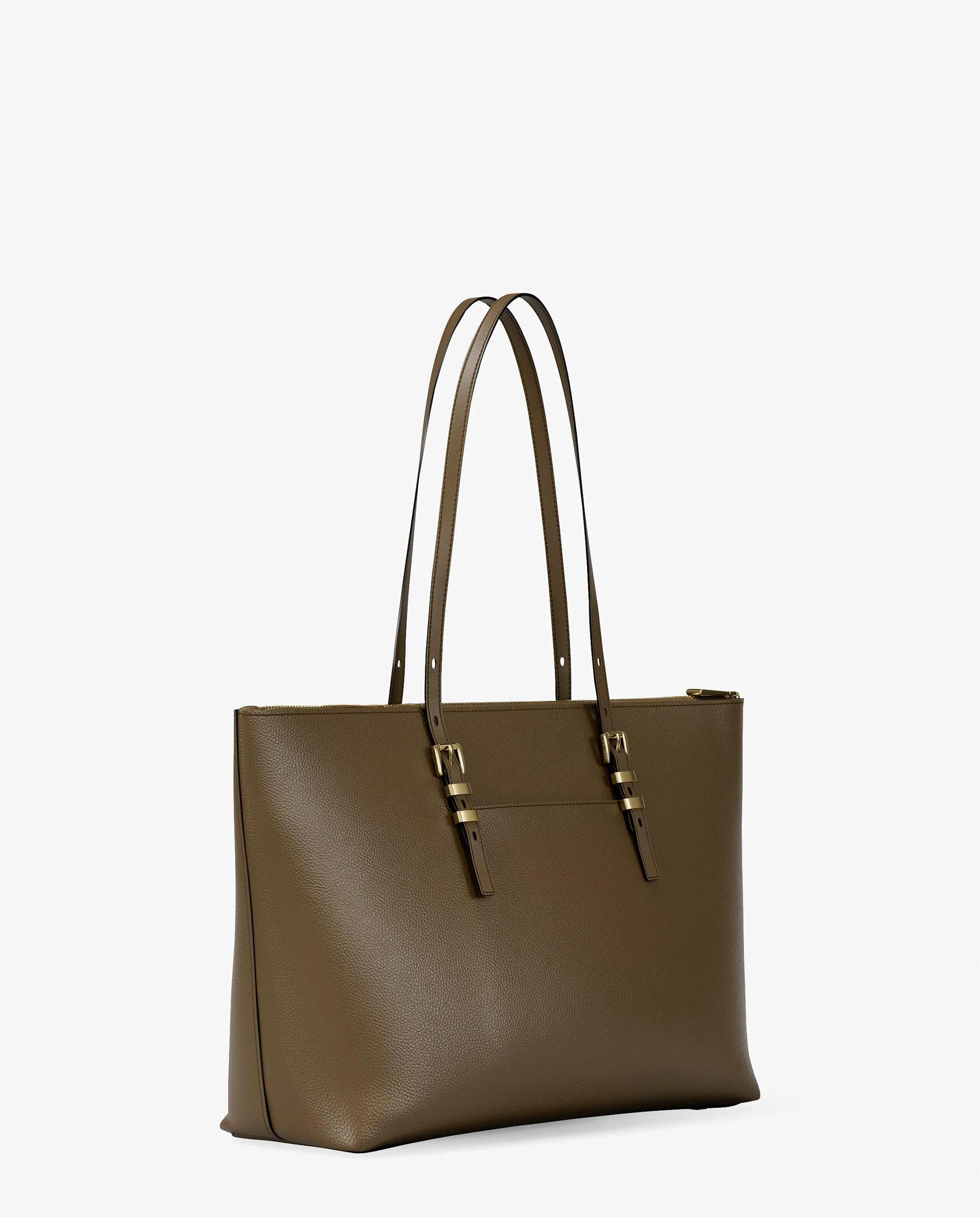 Bolso shopper tote quinn grande de piel granulada - Michael Michael Kors - Kaki Kaki-3