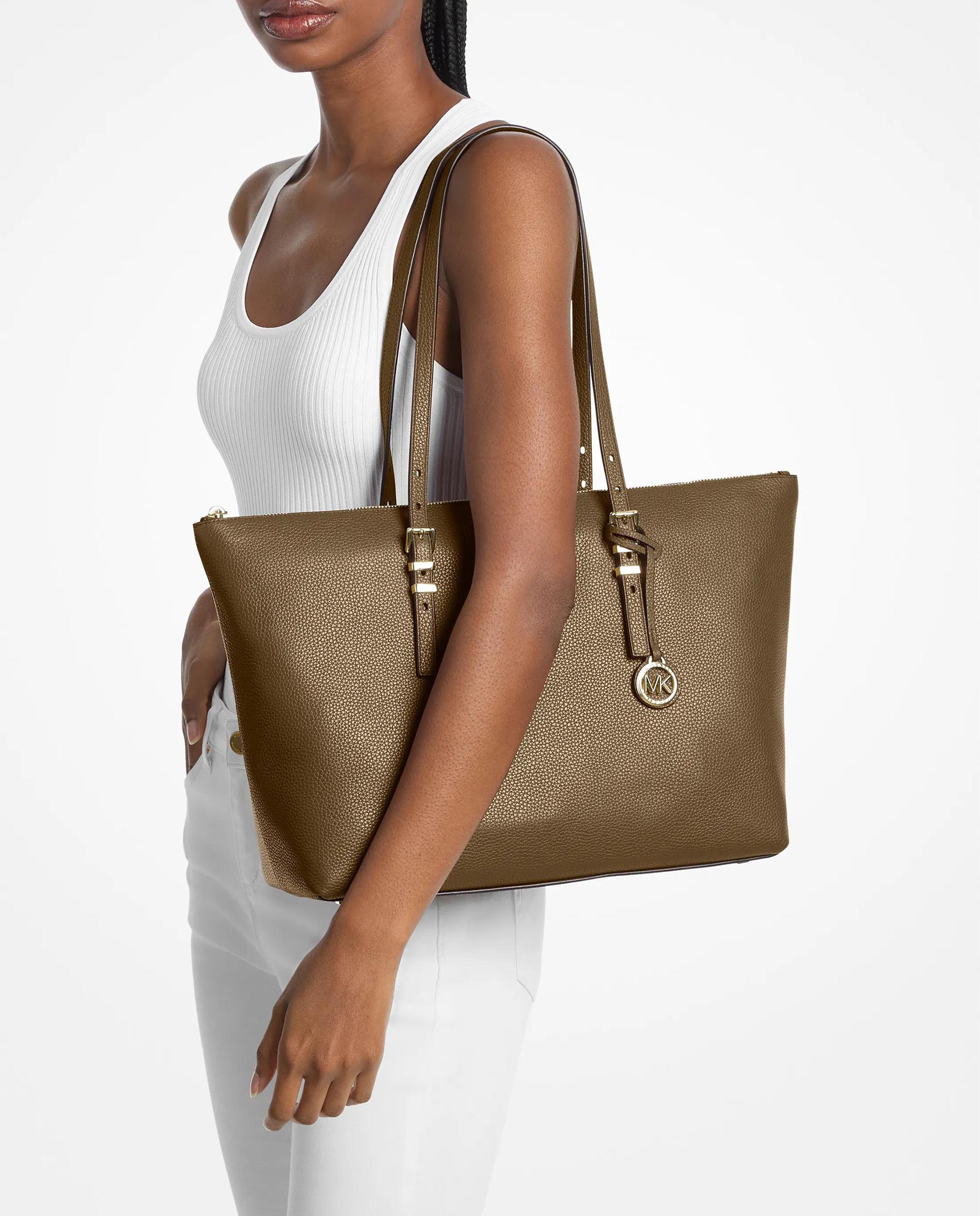 Bolso shopper tote quinn grande de piel granulada - Michael Michael Kors - Kaki Kaki-2