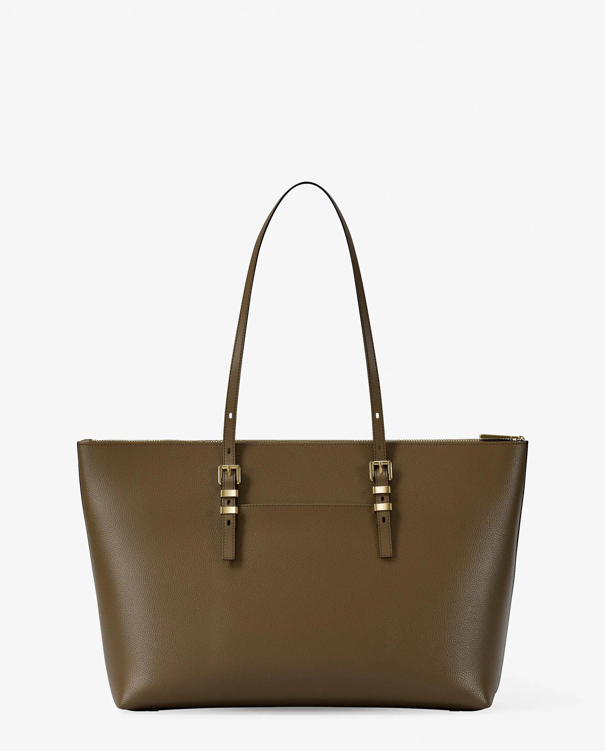 Bolso shopper tote quinn grande de piel granulada - Michael Michael Kors - Kaki Kaki-5