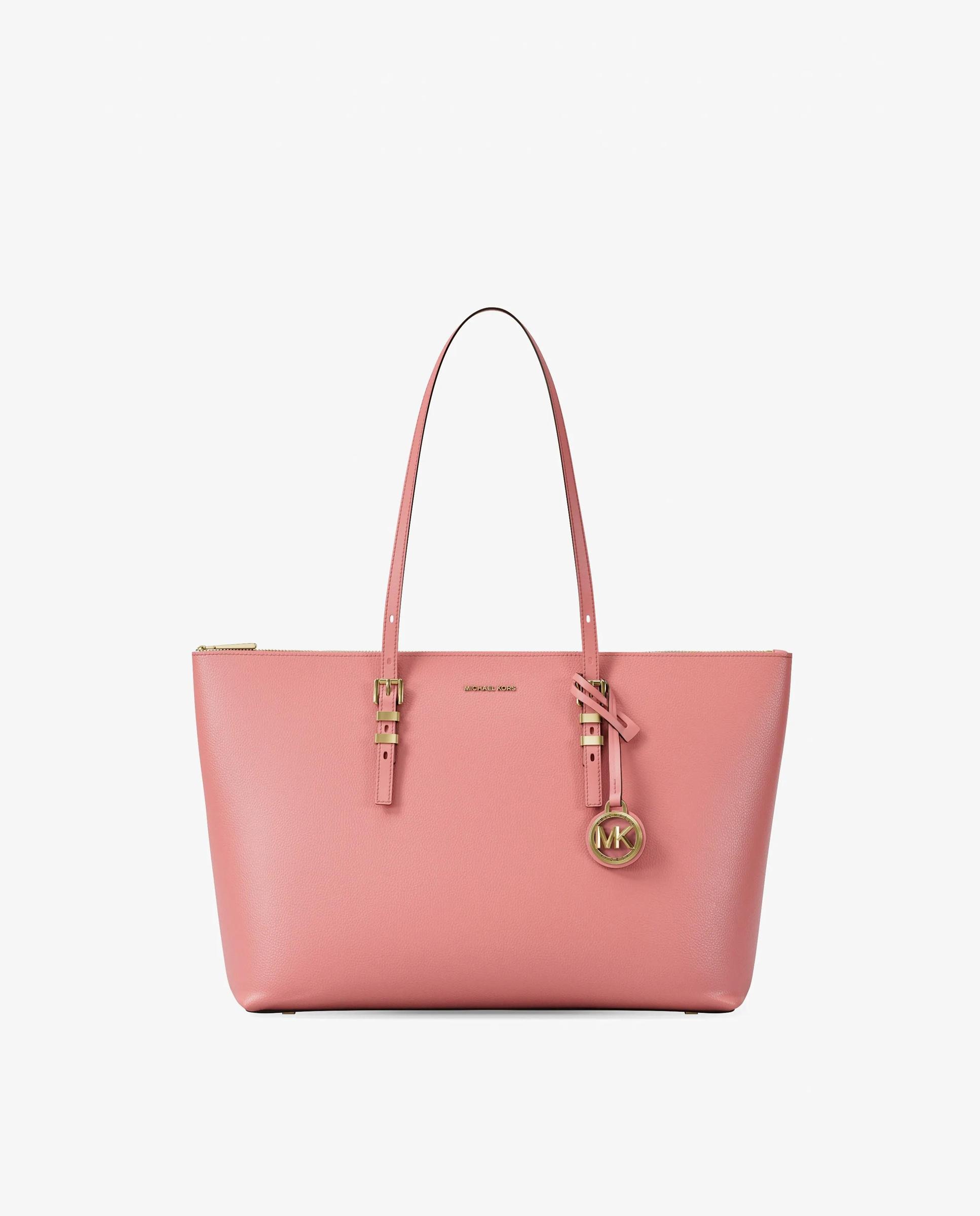 Imagen 1 de Bolso shopper tote quinn grande de piel granulada Rosa pastel