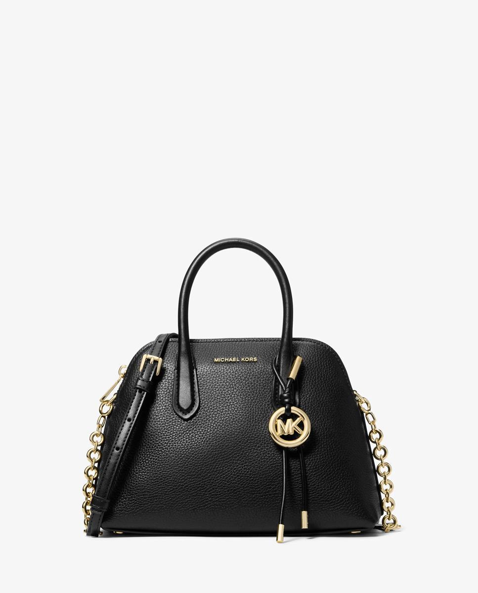 Bandolera de mujer satchel tipo cúpula freddie mediano de piel granulada - Michael Michael Kors - Negro Negro-1