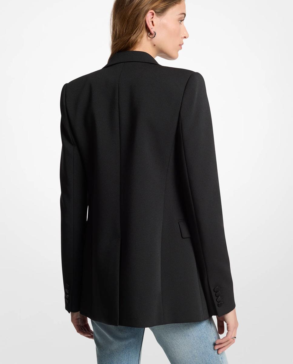 Imagen 2 de Blazer de mujer de crepé elástico con detalle de plumas - Michael Michael Kors - Negro Negro