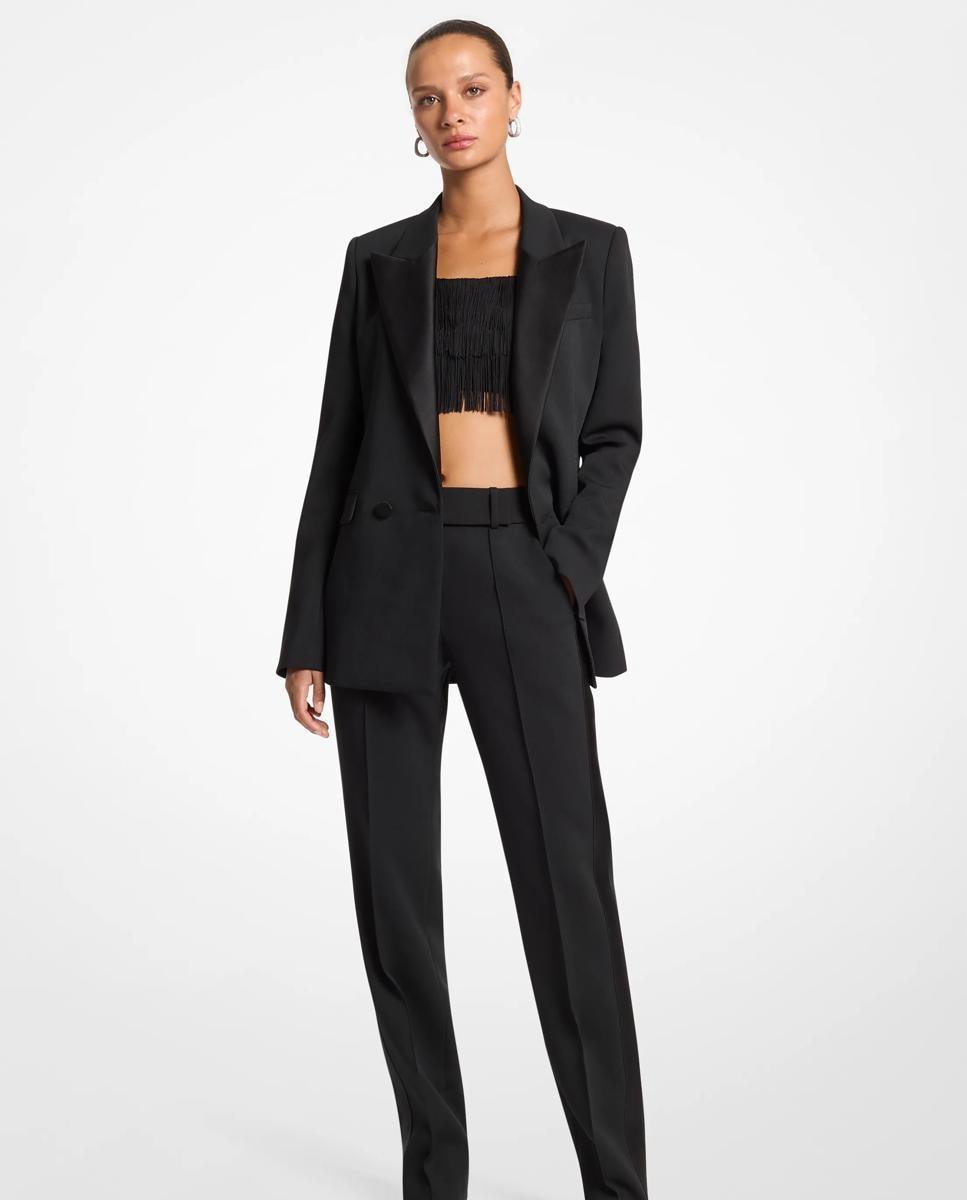 Pantalón de traje de muejr de crepé elástico - Michael Michael Kors - Negro Negro-1