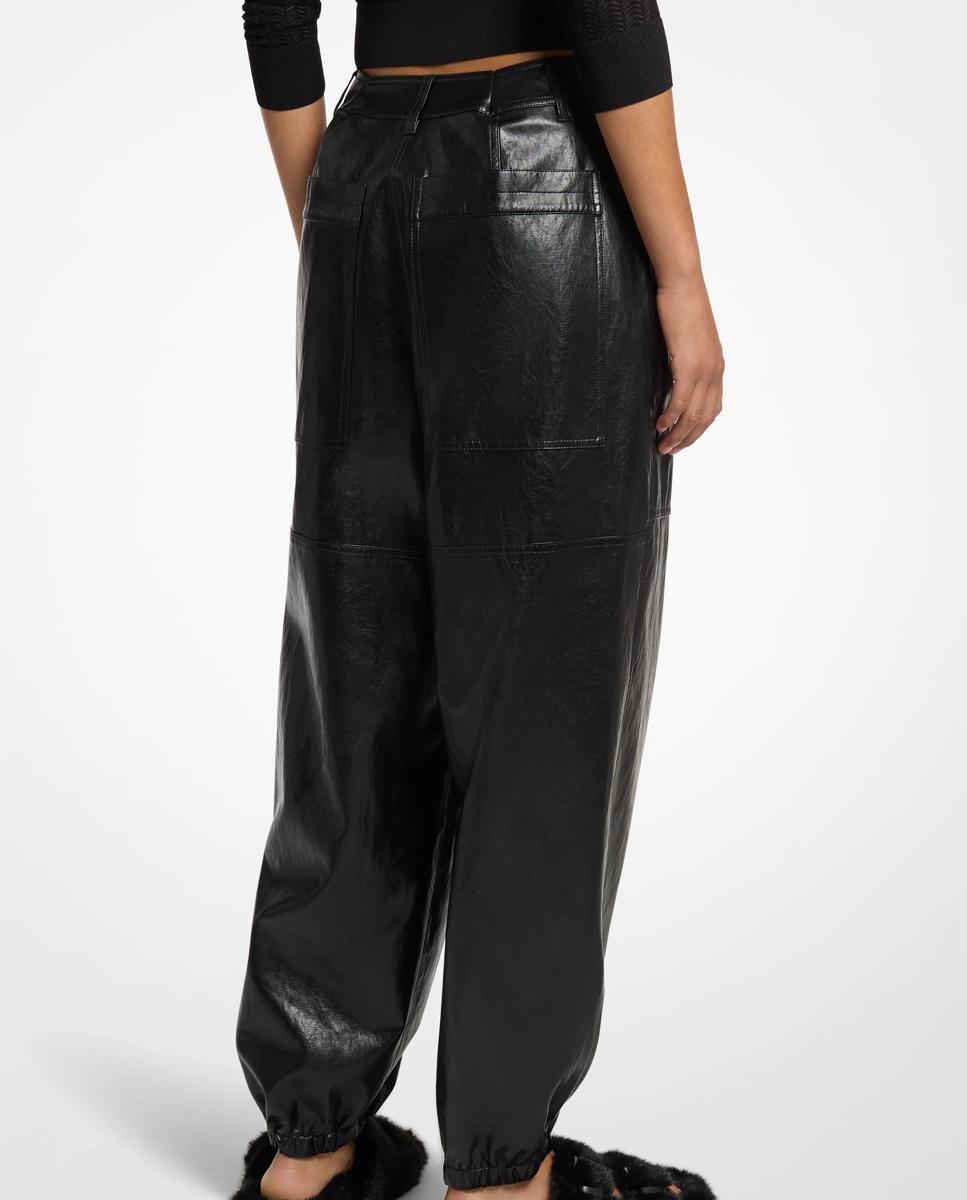 Pantalón jogger de mujer efecto piel - Michael Michael Kors - Negro Negro-2