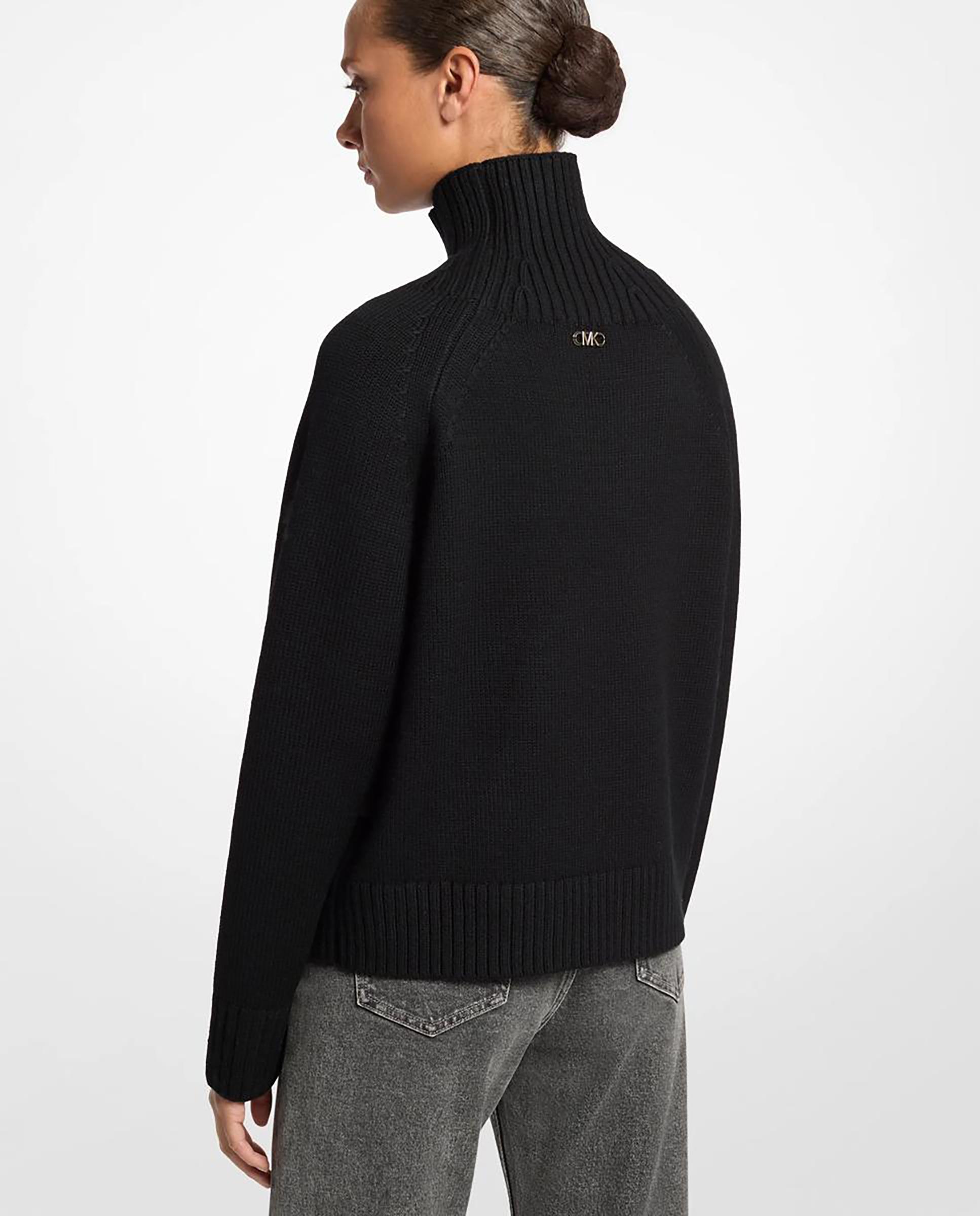 Jersey de mujer 100% lana de cuello vuelto - Michael Michael Kors - Negro Negro-2