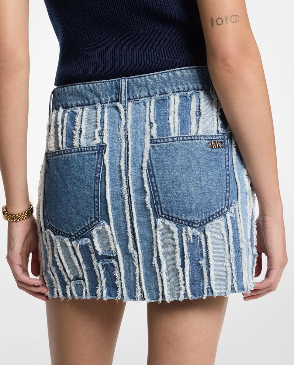Minifalda vaquera deshilachada - Michael Michael Kors - Azul índigo Azul índigo-2