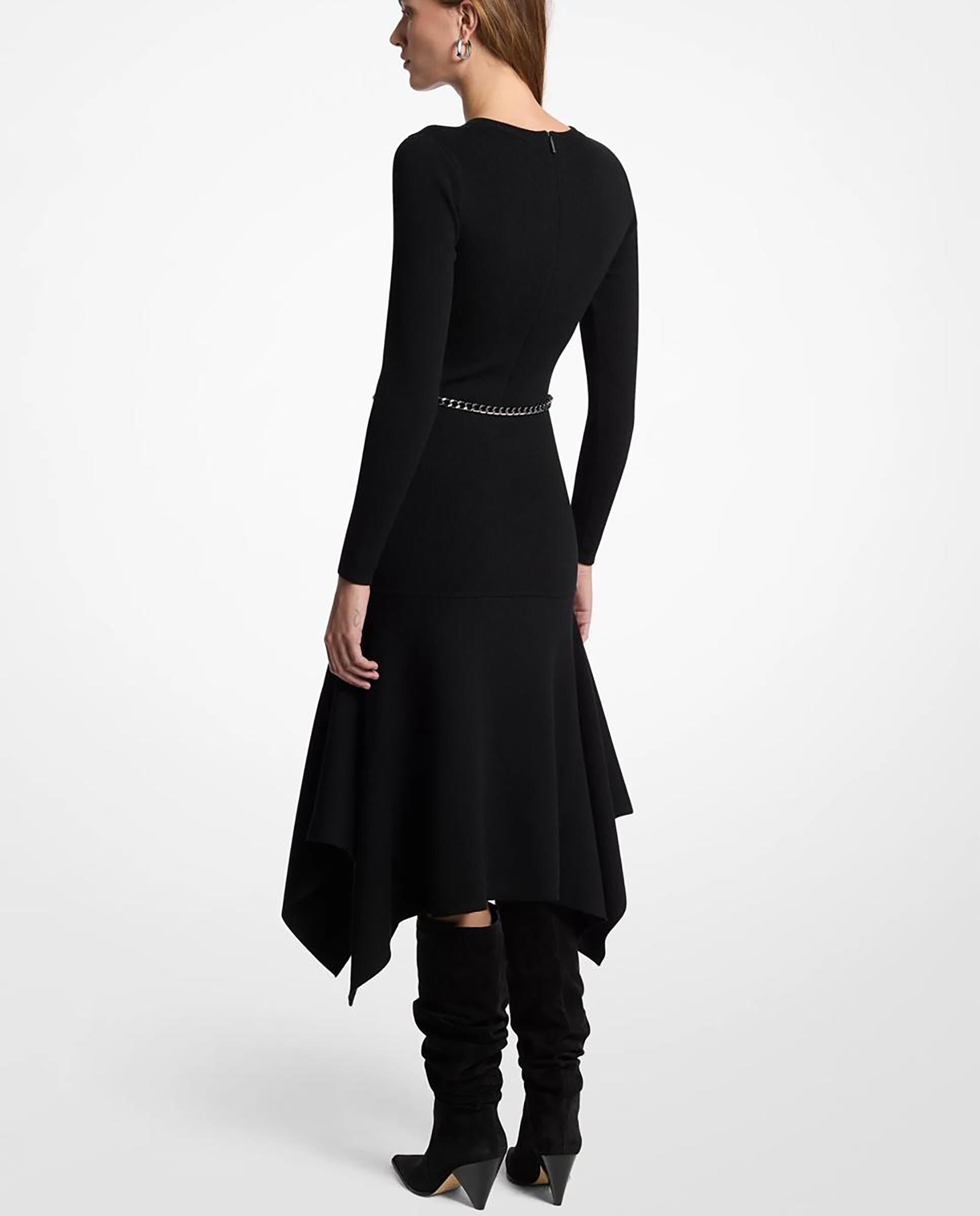 Vestido midi de lana elástica con corte asimétrico - Michael Michael Kors - Negro Negro-2