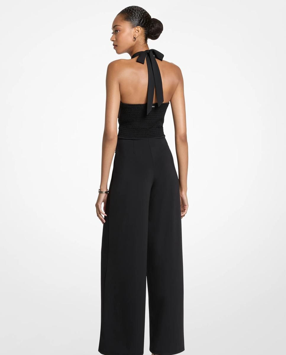 Mono de mujer con cuello halter de punto elástico - Michael Michael Kors - Negro Negro-2
