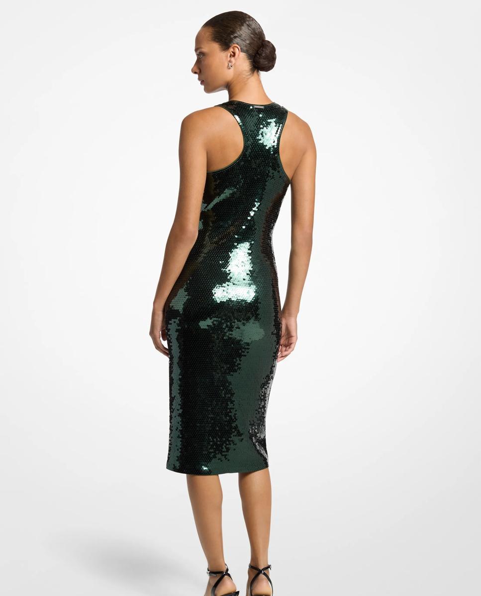 Vestido midi con lentejuelas y espalda cruzada - Michael Michael Kors - Musgo Musgo-2