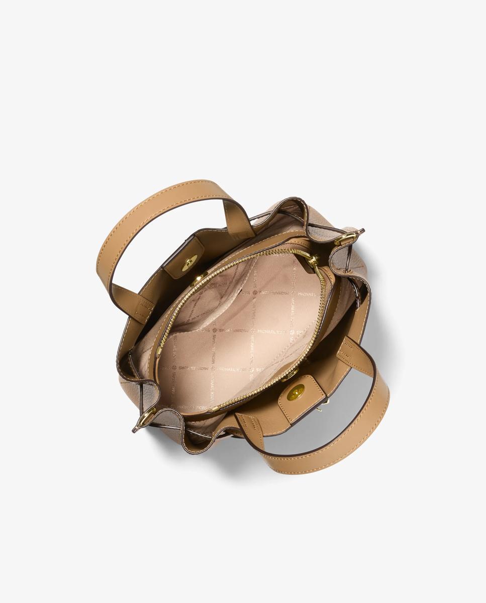 Bandolera de mujer satchel emilia pequeño de piel granulada - Michael Michael Kors - Caramelo Caramelo-4