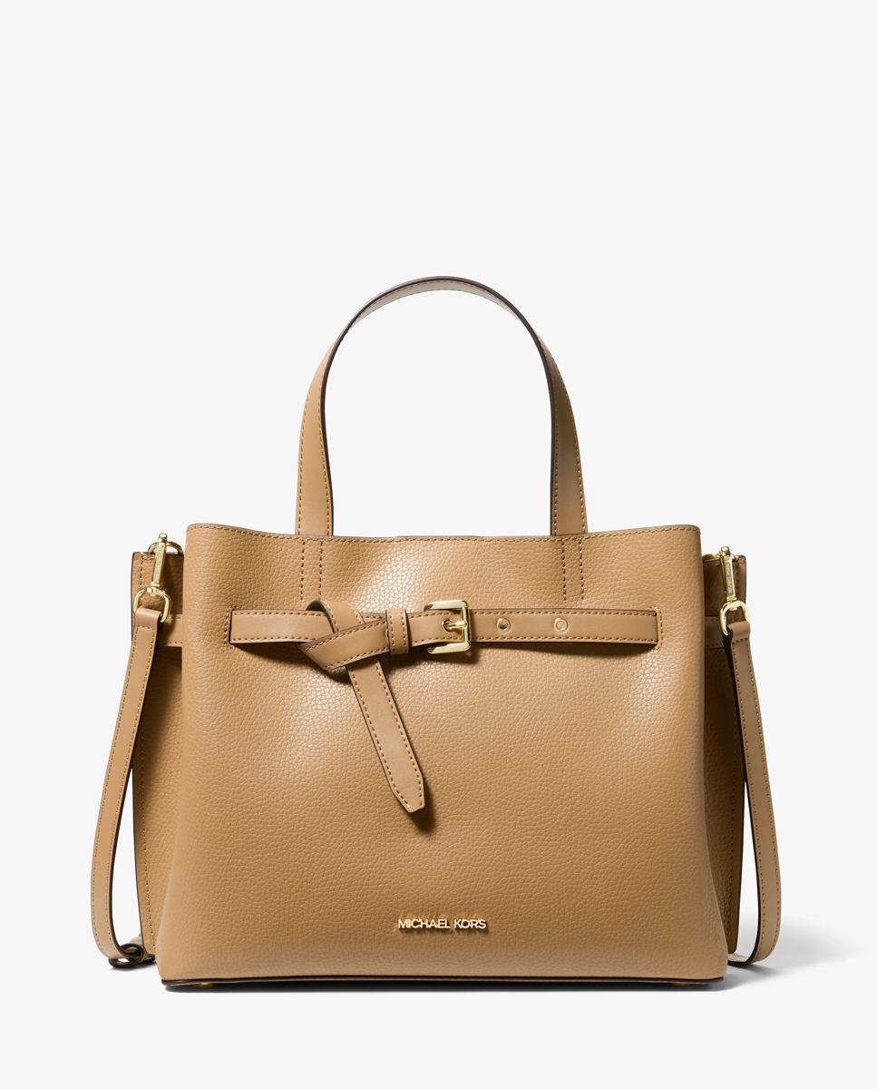 Bandolera de mujer satchel emilia mediano de piel granulada - Michael Michael Kors - Caramelo Caramelo-1