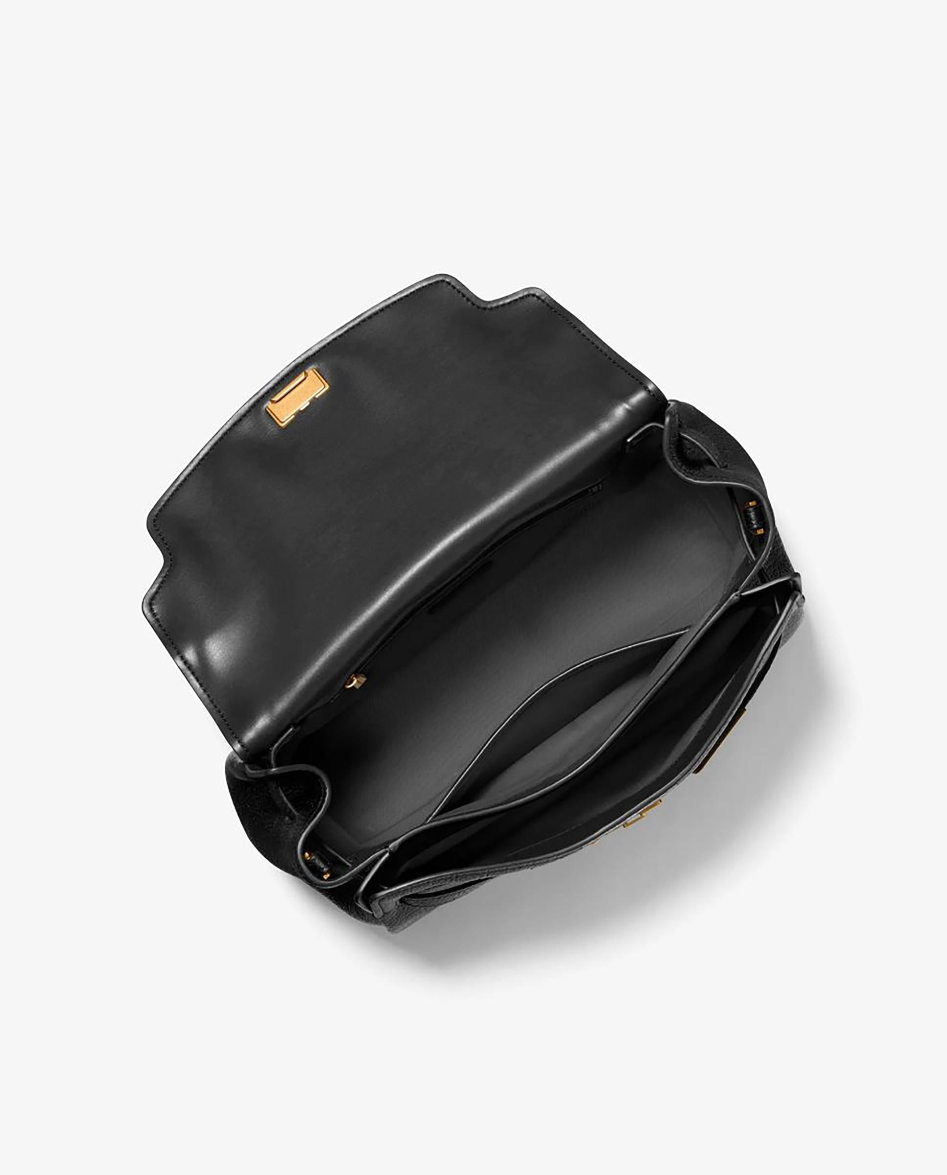 Bandolera de mujer satchel hamilton grande de piel texturizada - Michael Michael Kors - Negro Negro-5