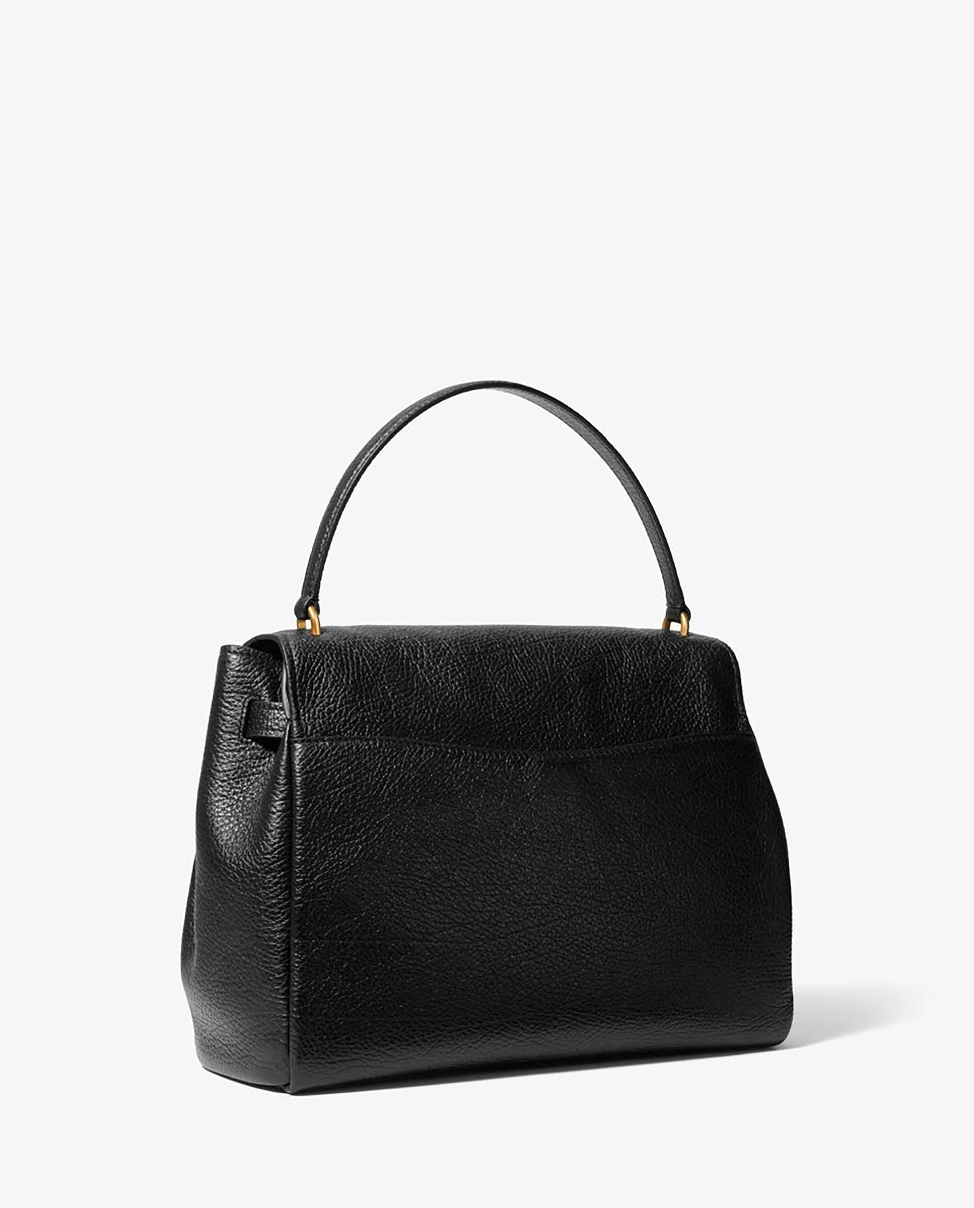 Bandolera de mujer satchel hamilton grande de piel texturizada - Michael Michael Kors - Negro Negro-4