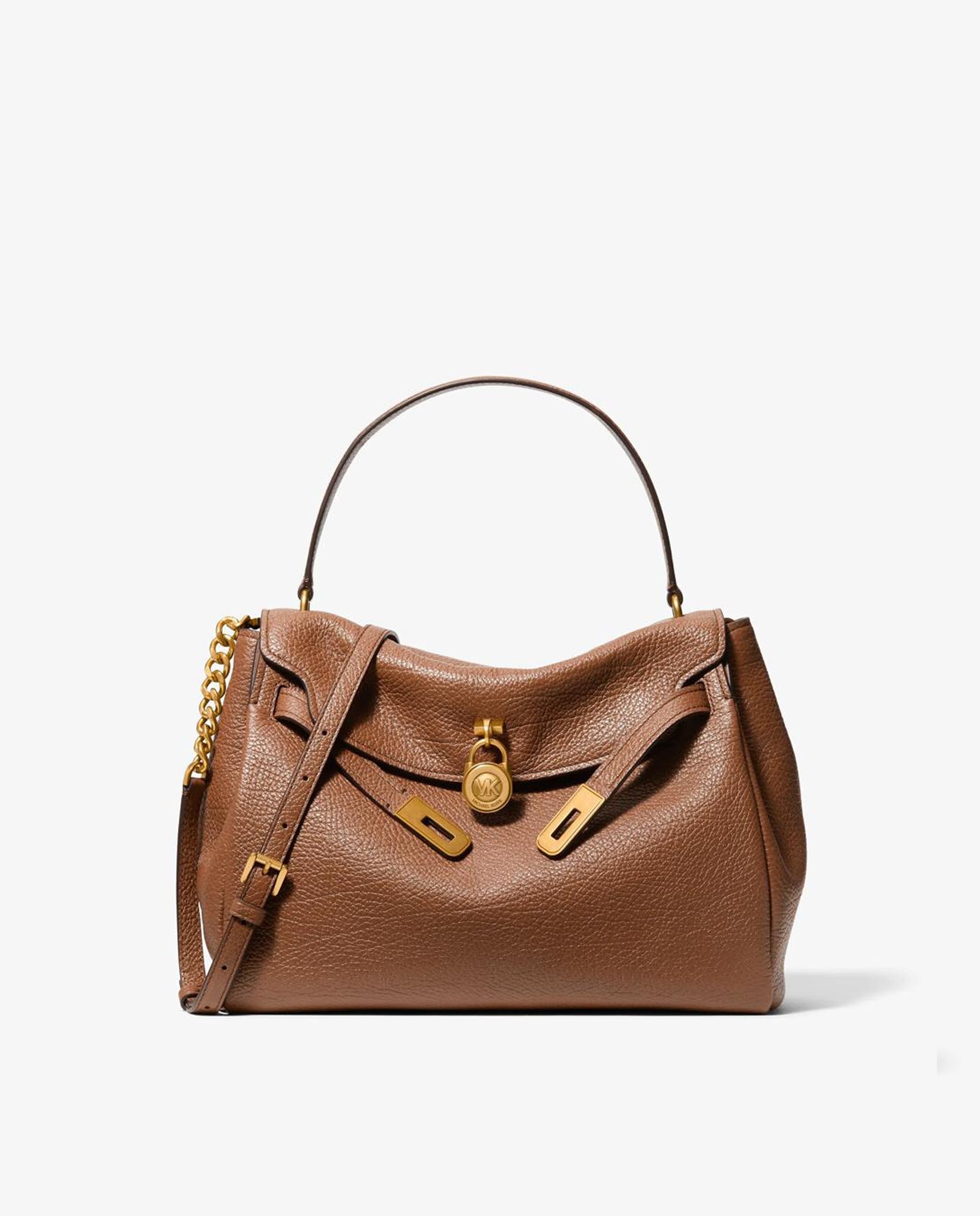 Bandolera de mujer satchel hamilton grande de piel texturizada - Michael Michael Kors - Cuero Cuero-1