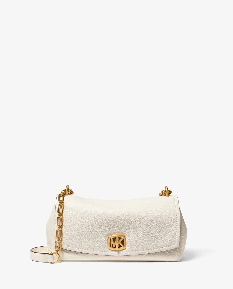 Imagen 1 de Bolso de hombro transformable bryant pequeño de piel texturizada Marfil