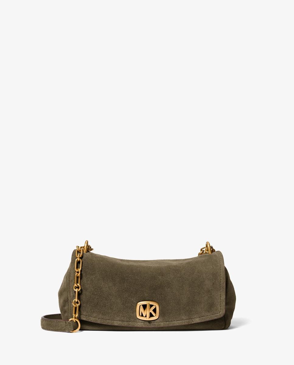 Bolso de hombro bryant pequeño de ante transformable - Michael Michael Kors - Verde pardo Verde pardo-1