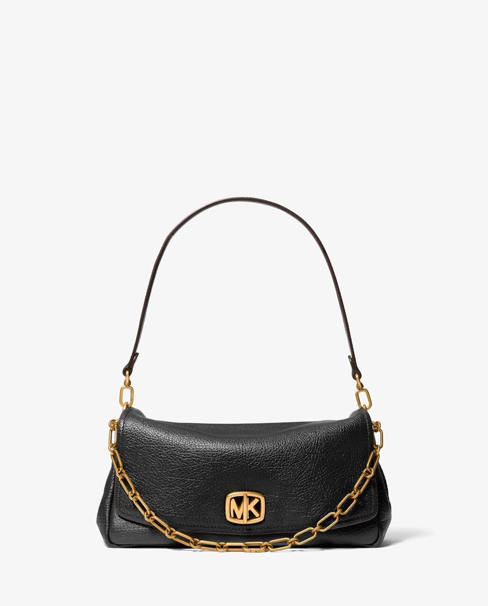 Bolso de hombro bryant grande de piel texturizada transformable - Michael Michael Kors - Negro Negro-1