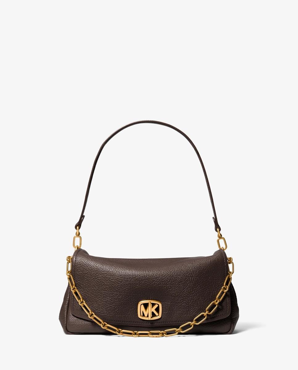 Bolso de hombro bryant grande de piel texturizada transformable - Michael Michael Kors - Marrón oscuro Marrón oscuro-1