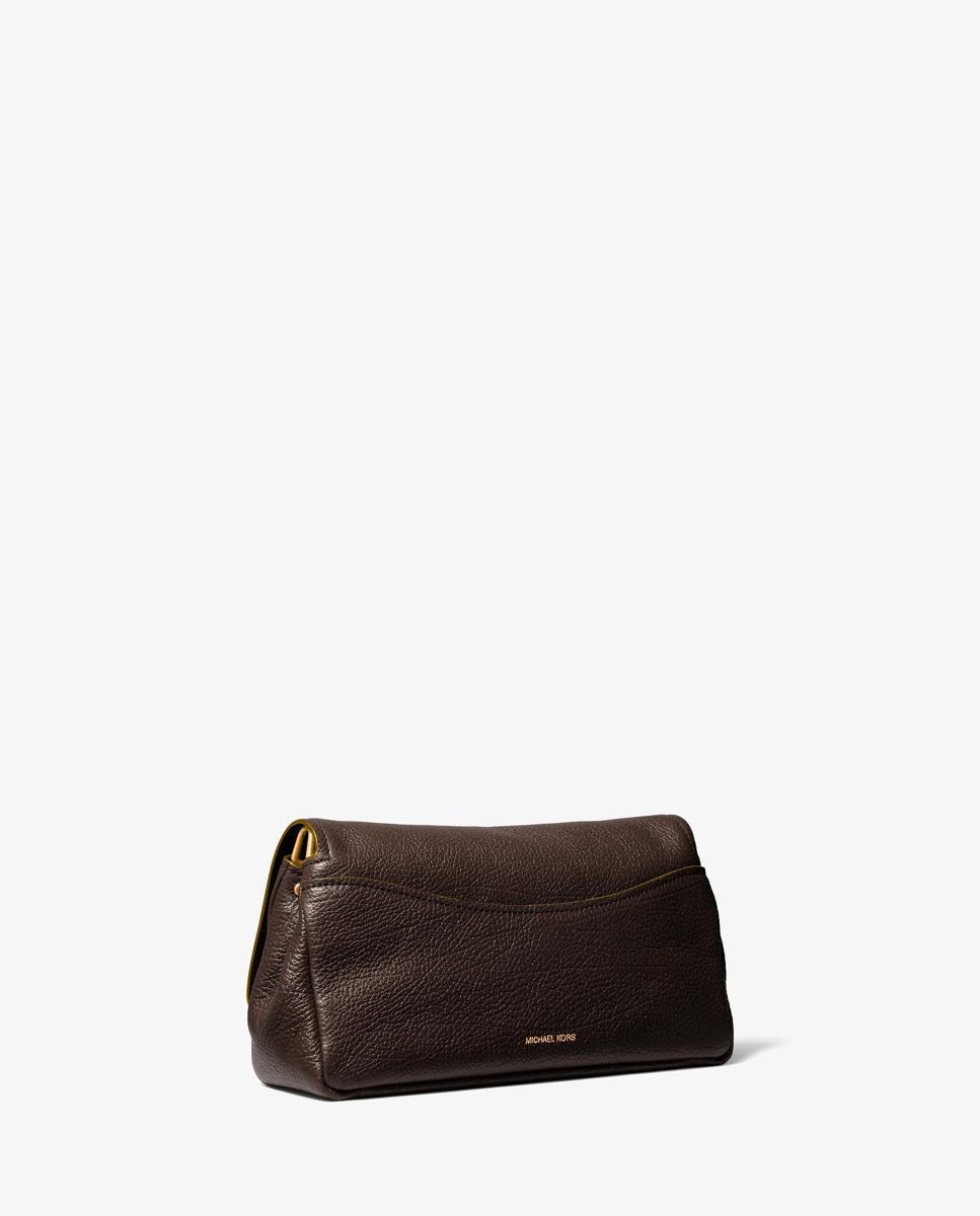 Bolso de hombro bryant grande de piel texturizada transformable - Michael Michael Kors - Marrón oscuro Marrón oscuro-3