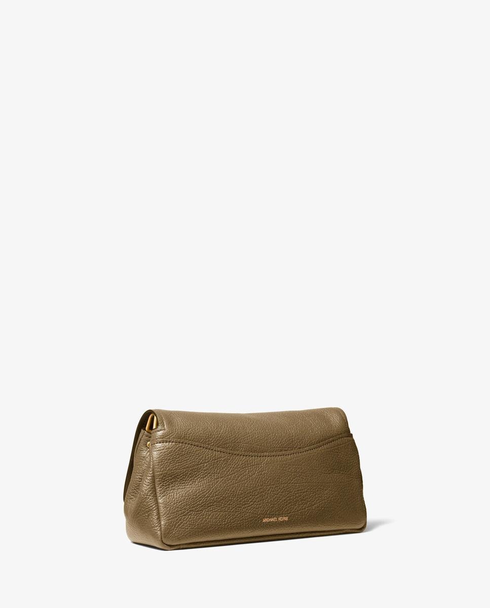 Bolso de hombro bryant grande de piel texturizada transformable - Michael Michael Kors - Verde pardo Verde pardo-3