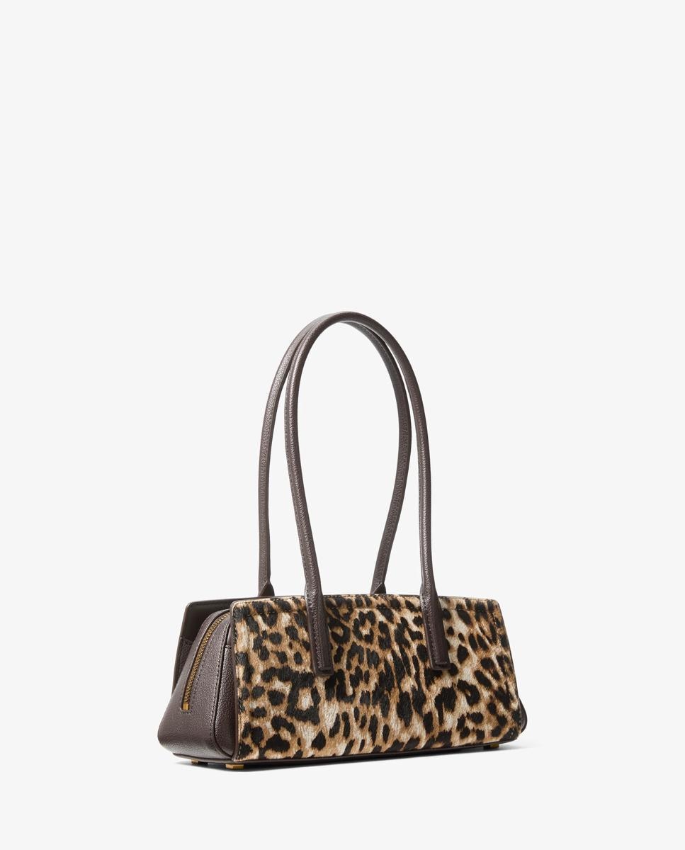 Bolso de hombro laila pequeño de pelo de becerro con estampado de leopardo - Michael Michael Kors - Marrón Marrón-3