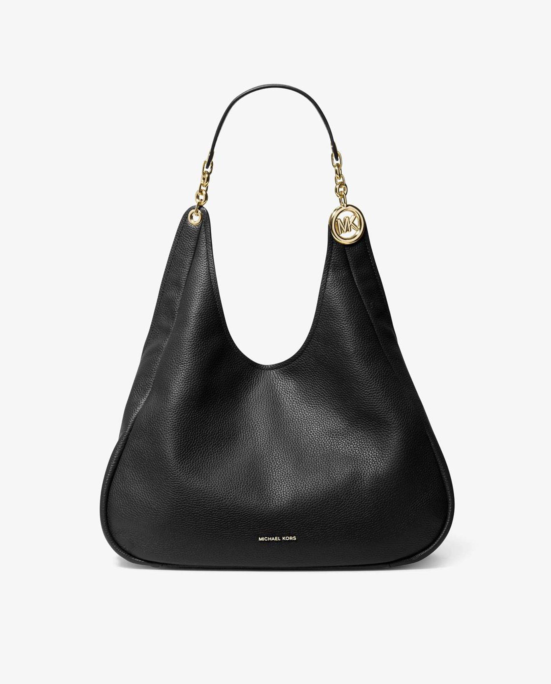 Imagen 0 de Bolso de hombro ellie grande de piel granulada Negro