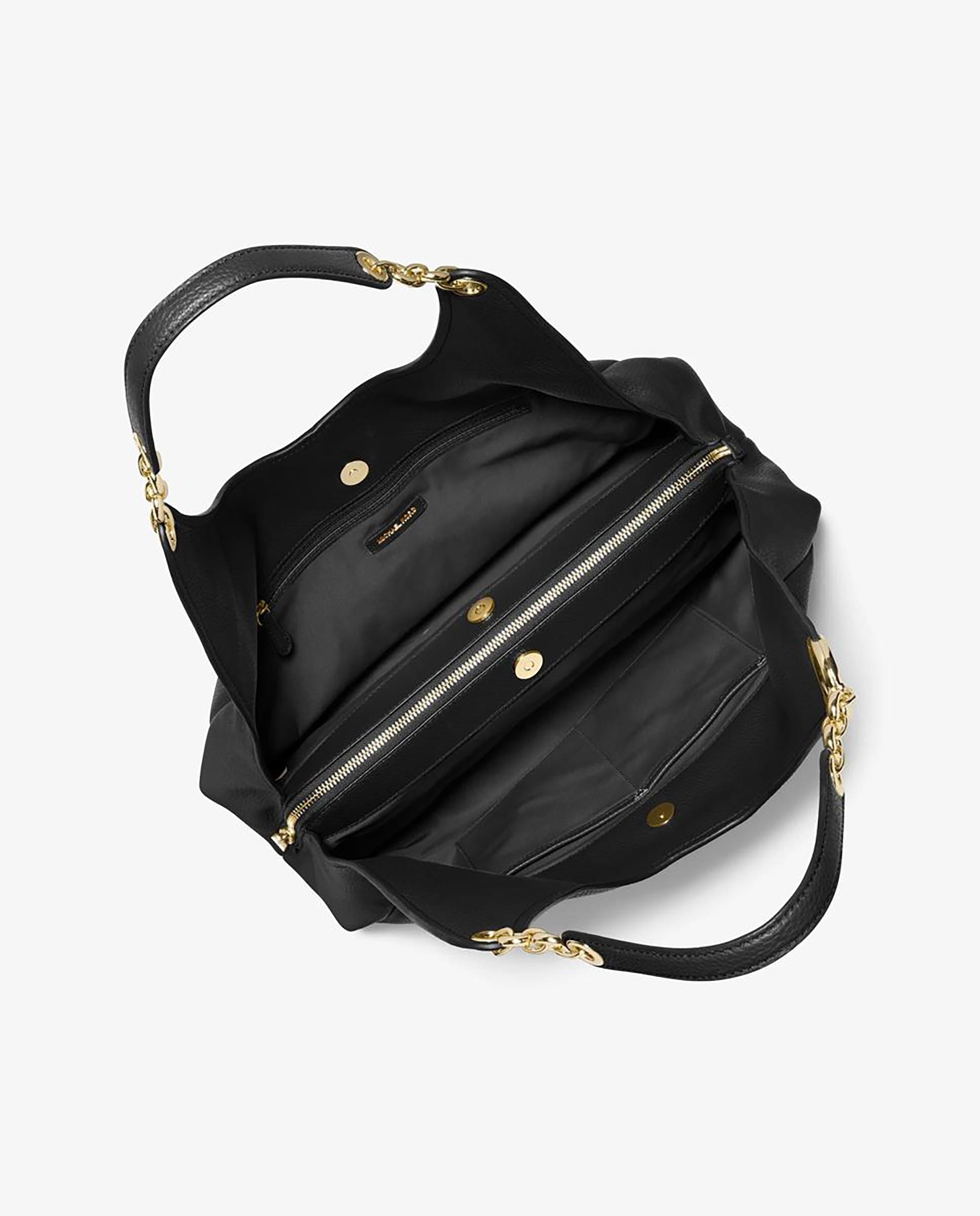 Bolso de hombro ellie grande de piel granulada - Michael Michael Kors - Negro Negro-4