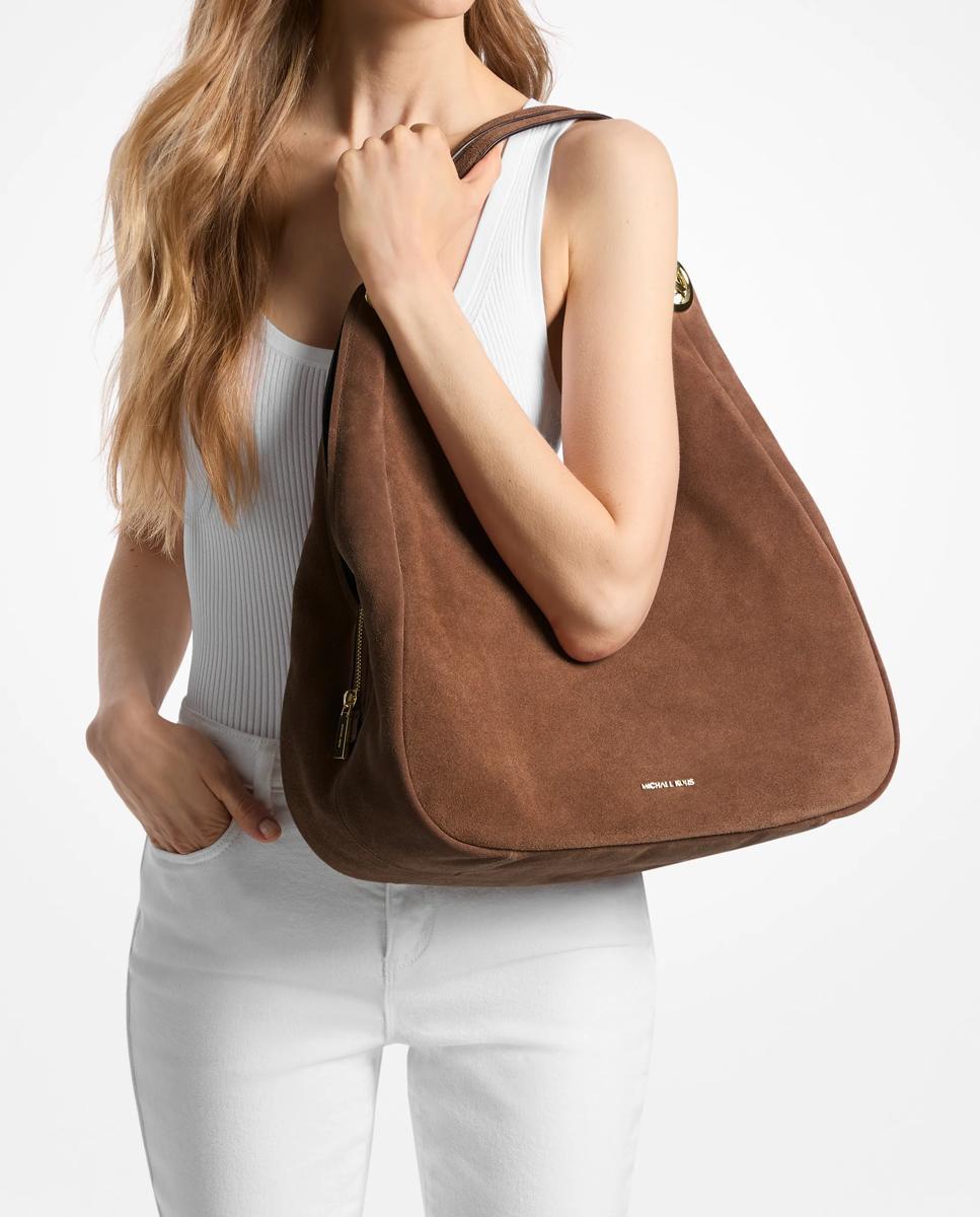Bolso de hombro ellie grande de ante - Michael Michael Kors - Marrón Marrón-2