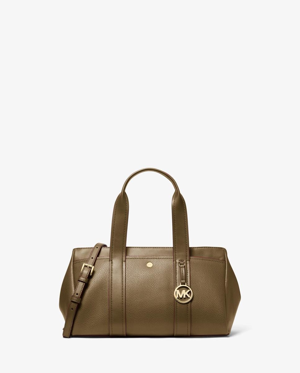Bandolera de mujer satchel foster pequeño de piel granulada - Michael Michael Kors - Verde pardo Verde pardo-1
