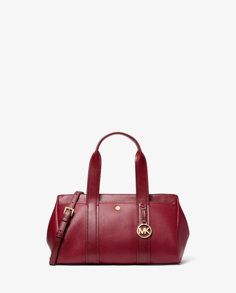 Imagen 1 de Bandolera de mujer satchel foster pequeño de piel granulada Rojo cereza
