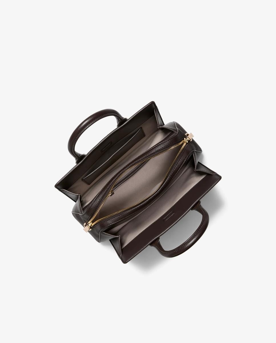 Bandolera de mujer satchel laila pequeño con logotipo - Michael Michael Kors - Marrón oscuro Marrón oscuro-5