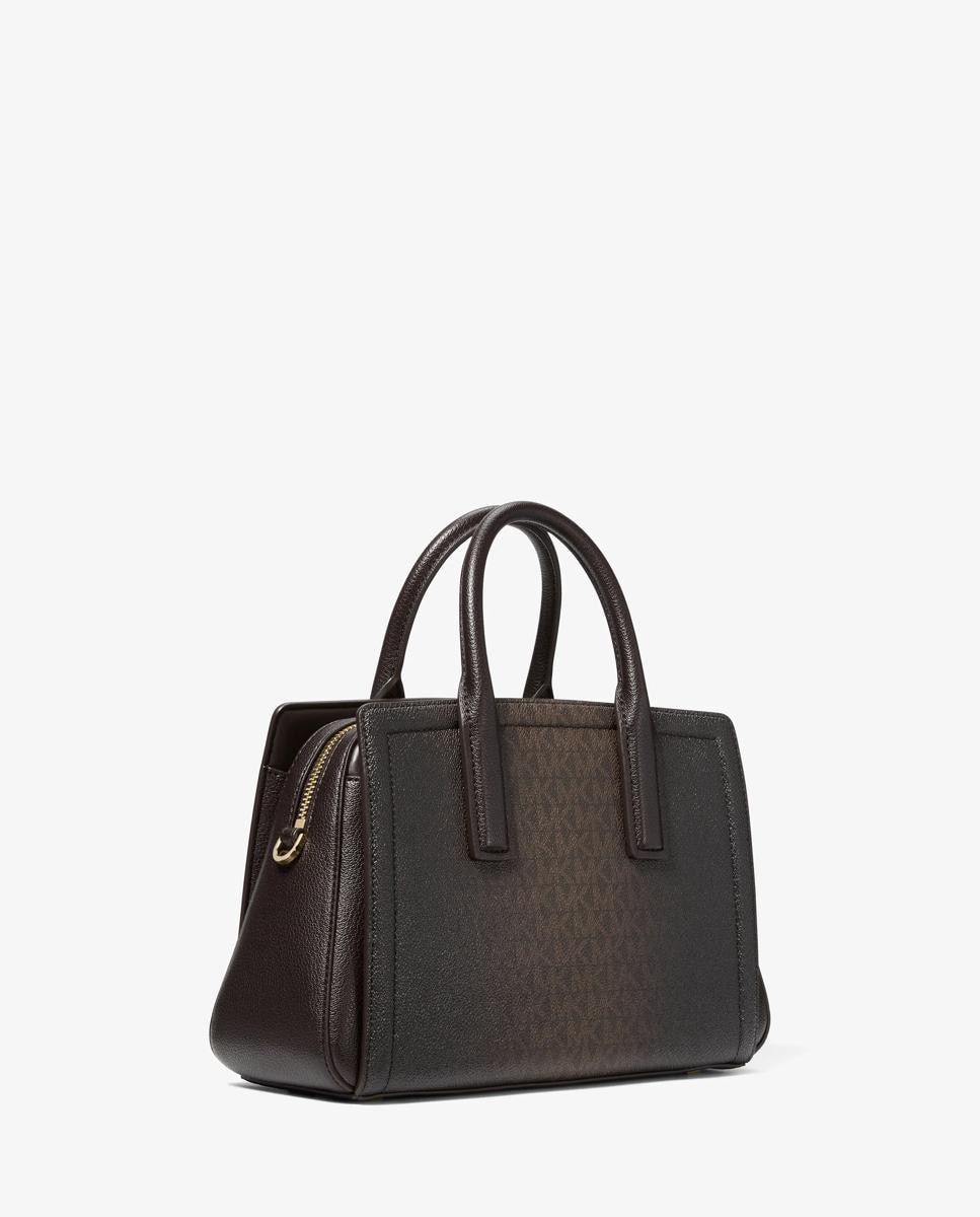Bandolera de mujer satchel laila pequeño con logotipo - Michael Michael Kors - Marrón oscuro Marrón oscuro-4