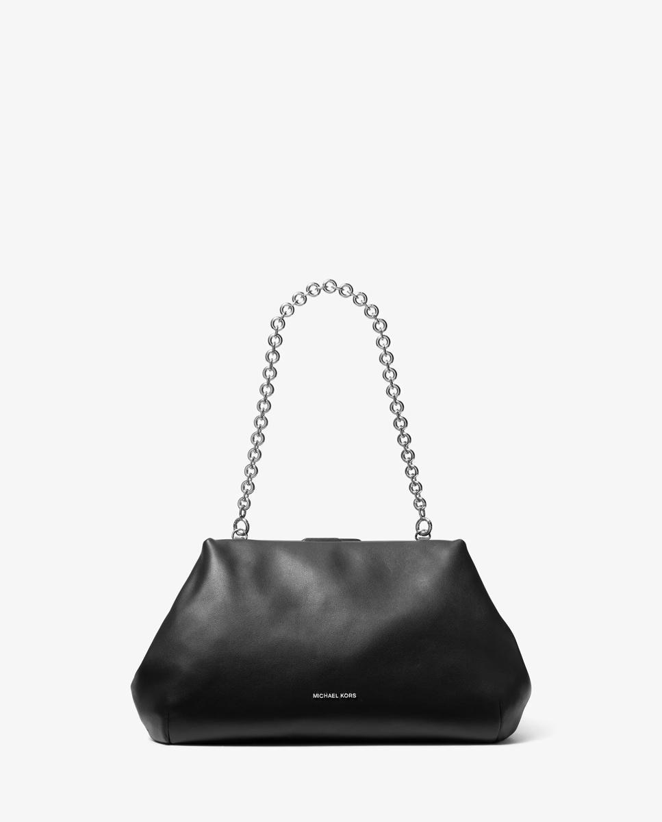 Imagen 0 de Bolso de hombro goldie grande de piel Negro